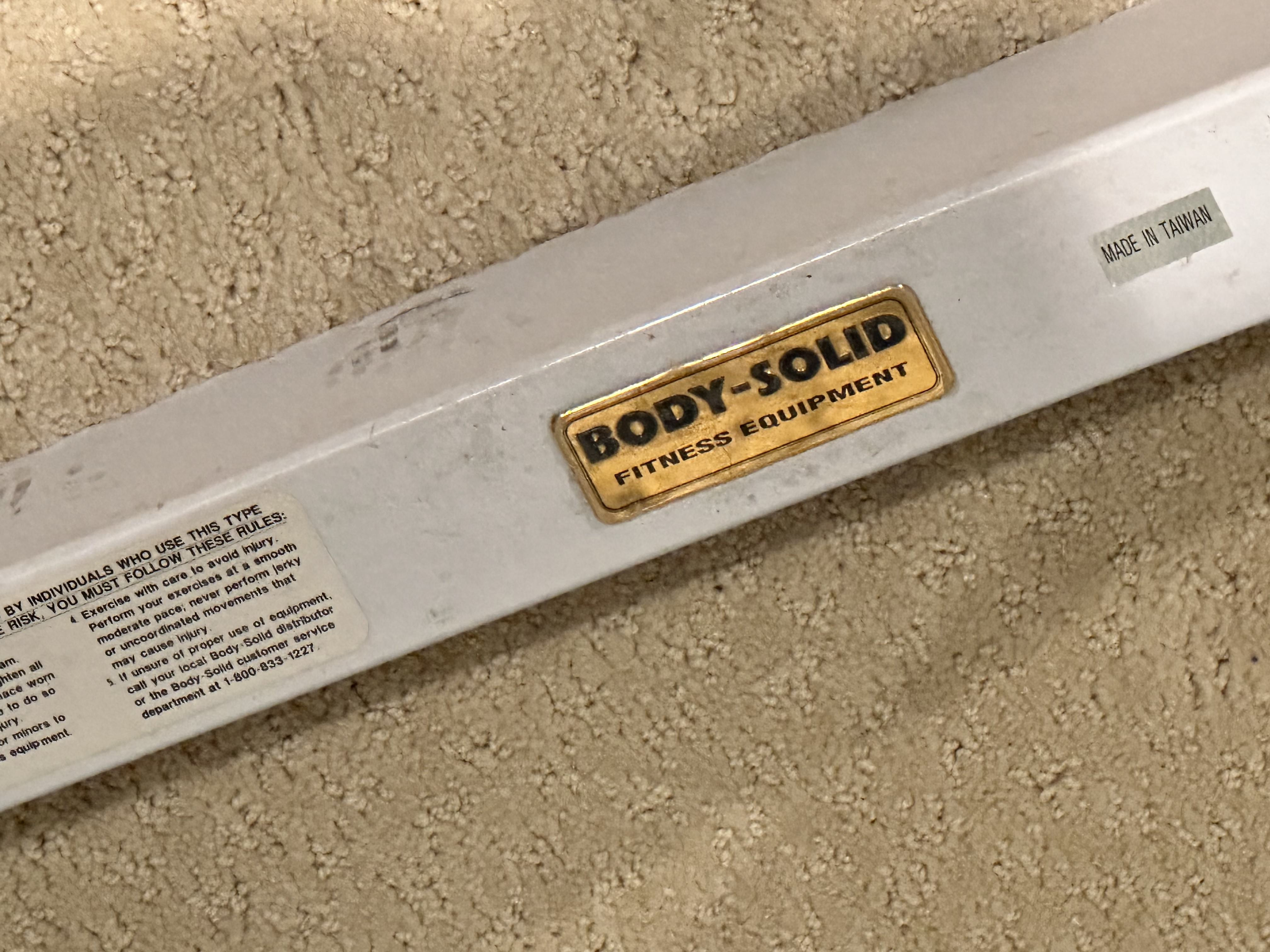 Body-Solid Fitness Weight Rack, Bowflex Bench and Weights