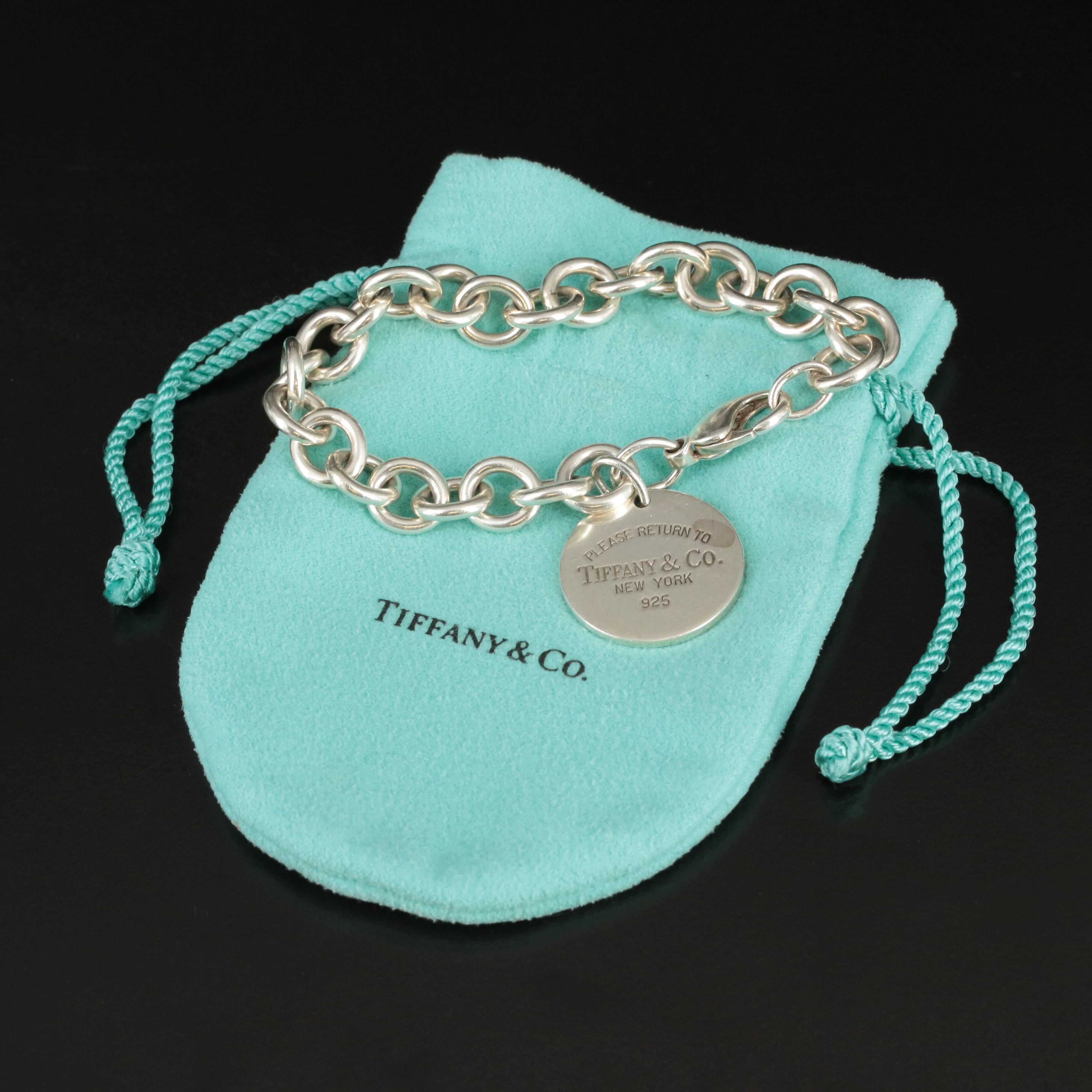 Tiffany & Co. "Return to Tiffany" Sterling Round Tag Charm Bracelet