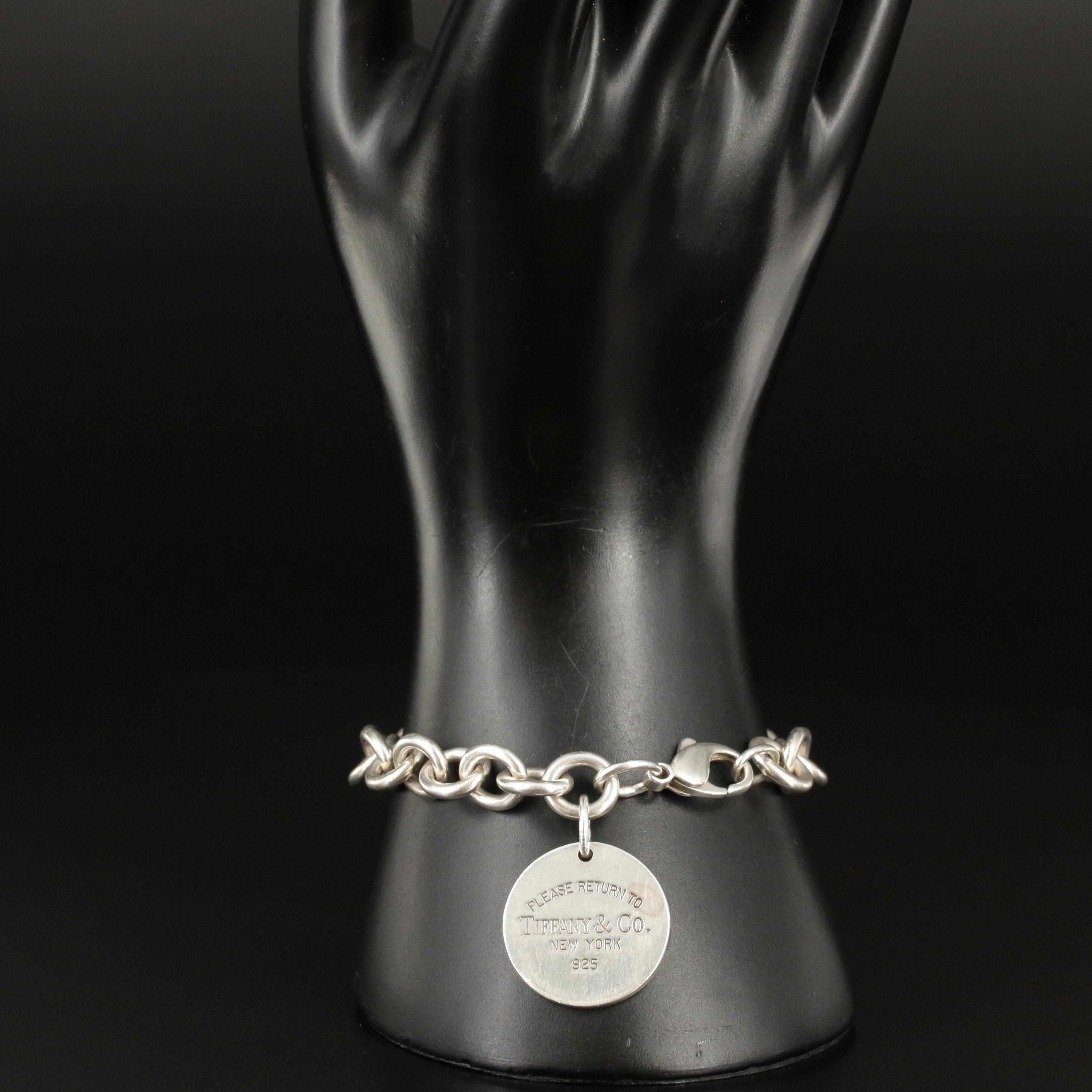 Tiffany & Co. "Return to Tiffany" Sterling Round Tag Charm Bracelet