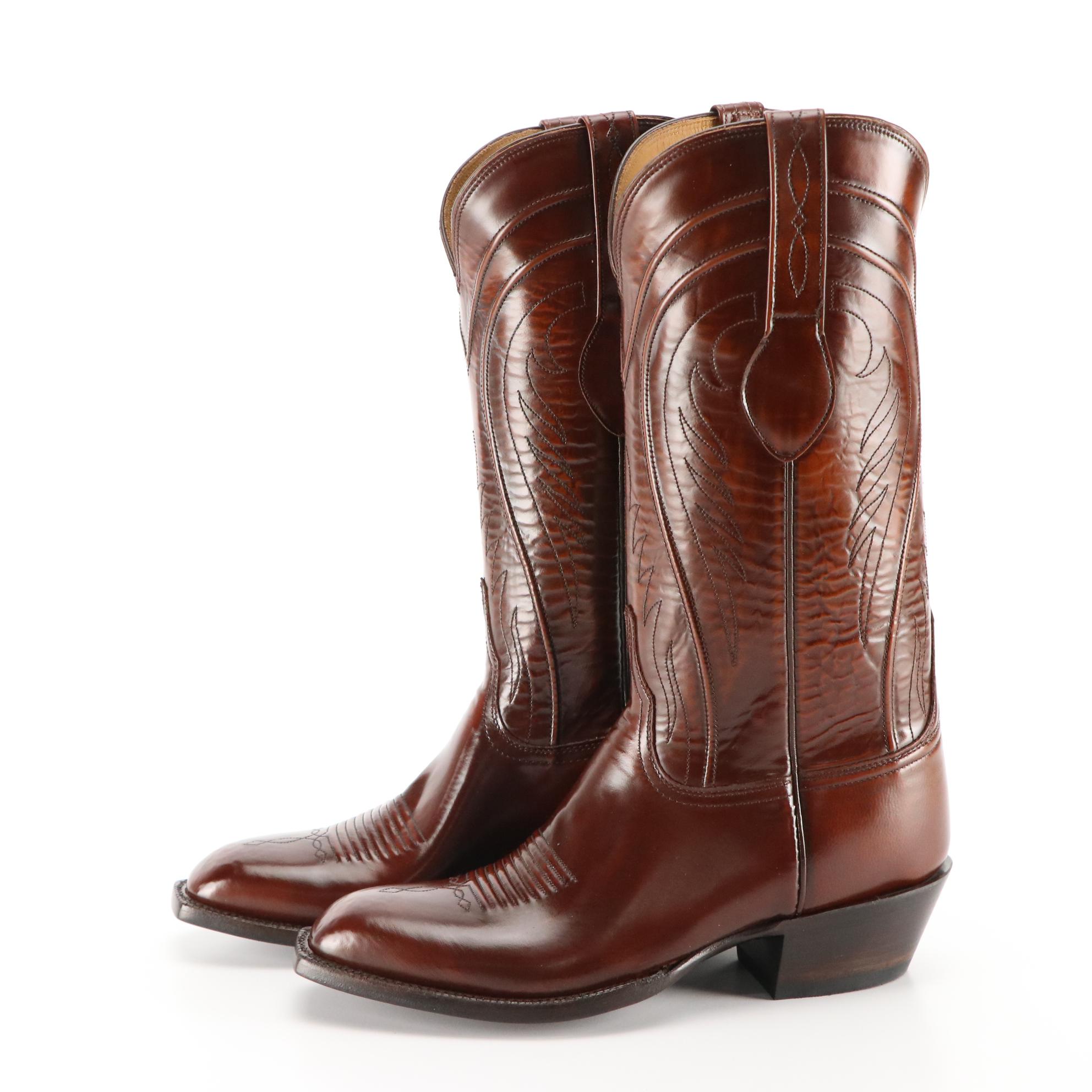 Men's Lucchese Goat Leather Cowboy Boots, Size 8EEE, New in Box