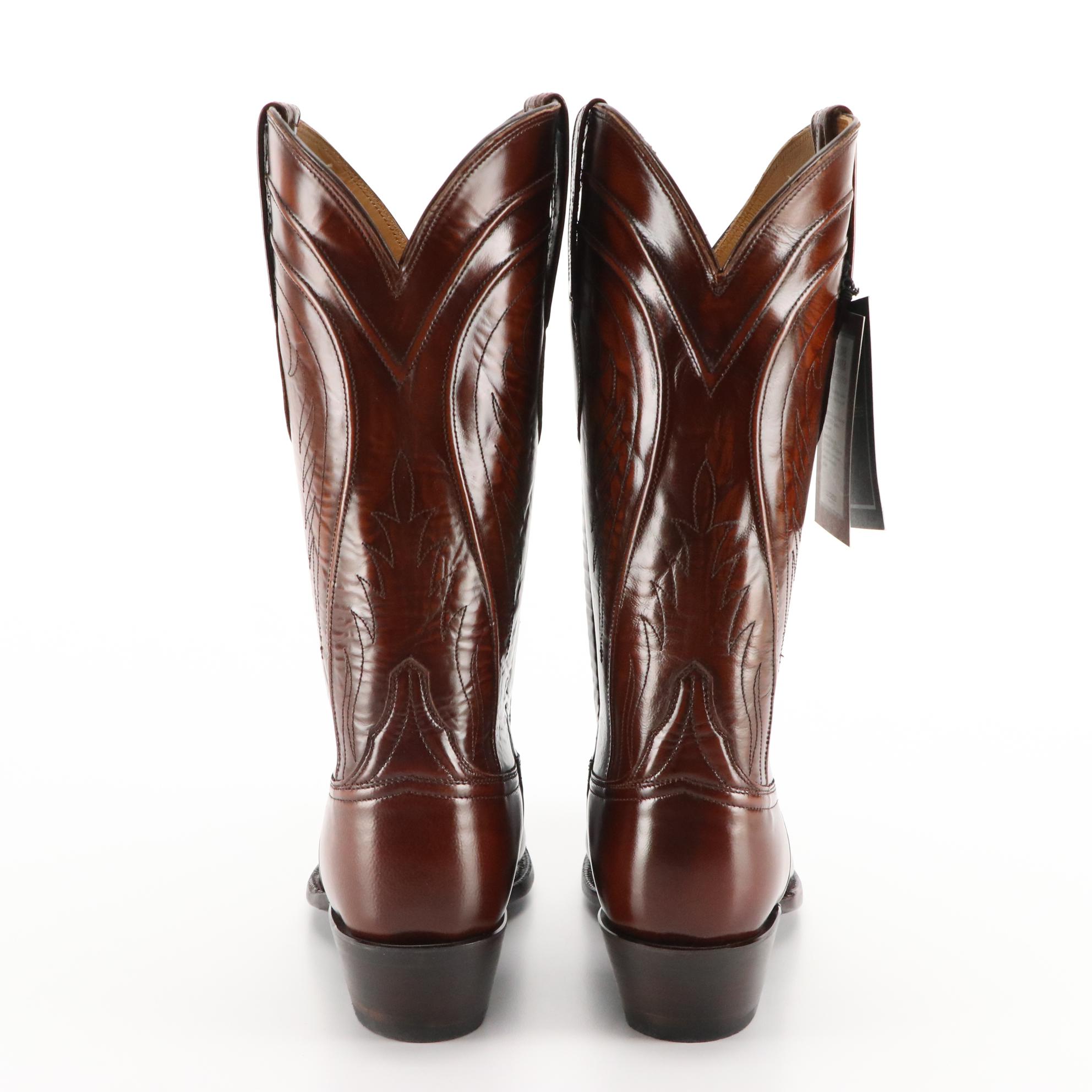 Men's Lucchese Goat Leather Cowboy Boots, Size 8EEE, New in Box