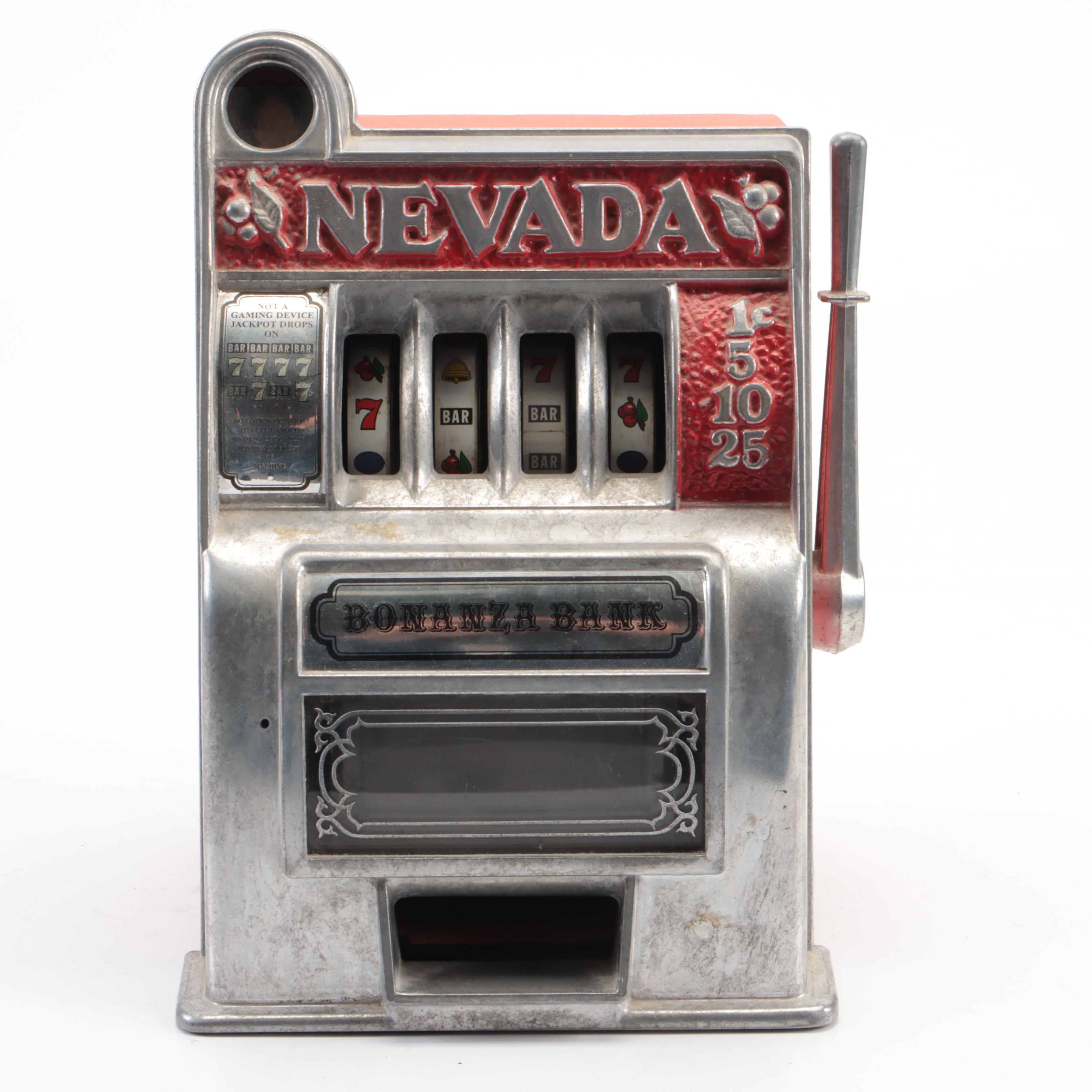 Nevada Bonanza Bank Slot Machine and Buckaroo Slot Machine Coin Banks