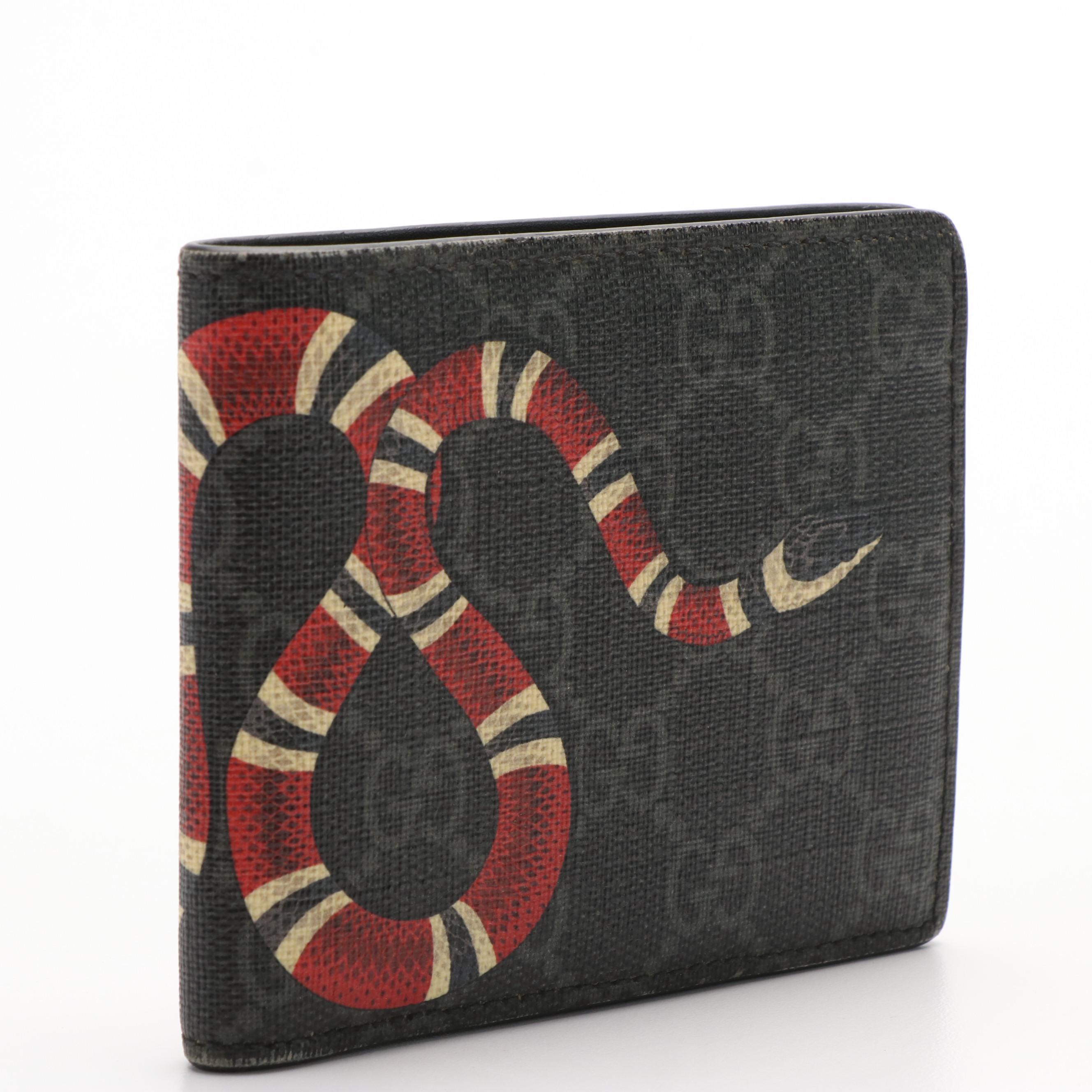 Gucci GG Supreme Canvas King Snake Bifold Wallet