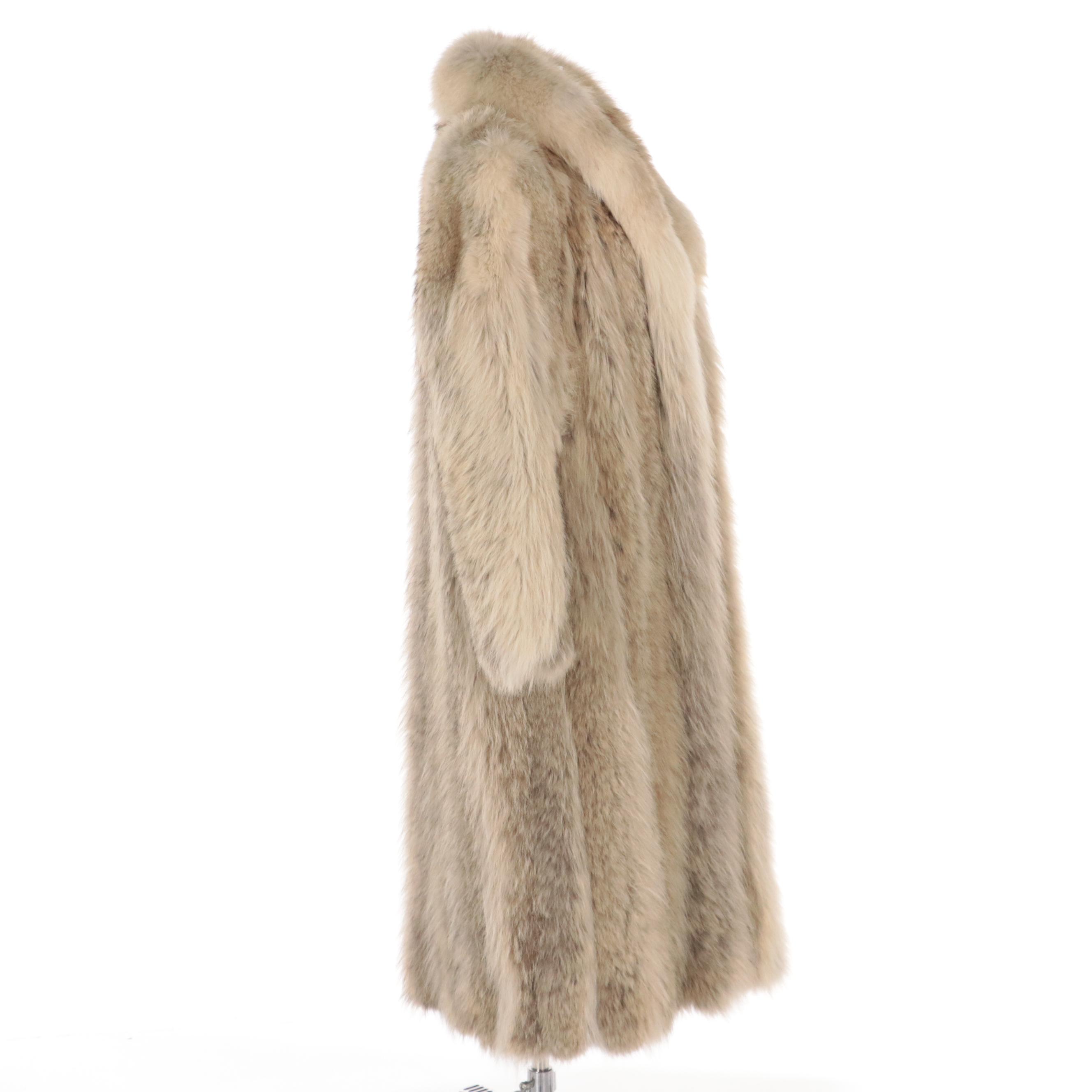 Anne Klein Coyote Fur Full Length Coat for Kotsovos Furs
