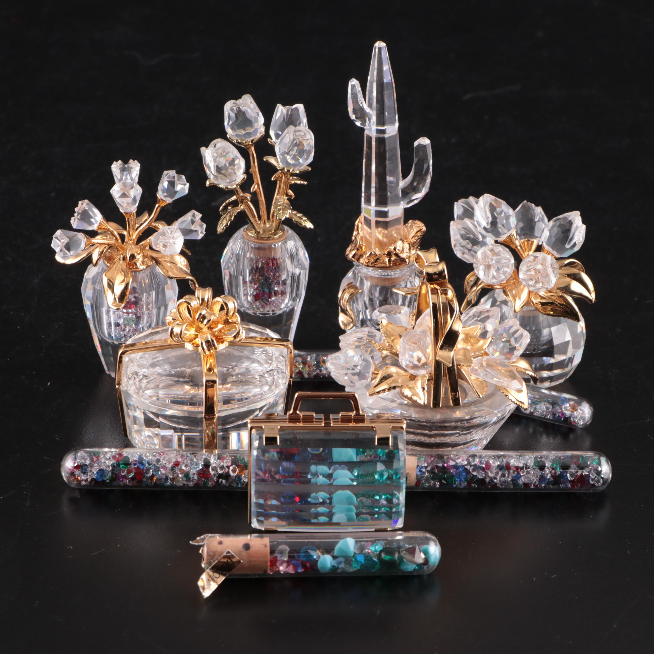 Faceted Crystal Flowers and Decor