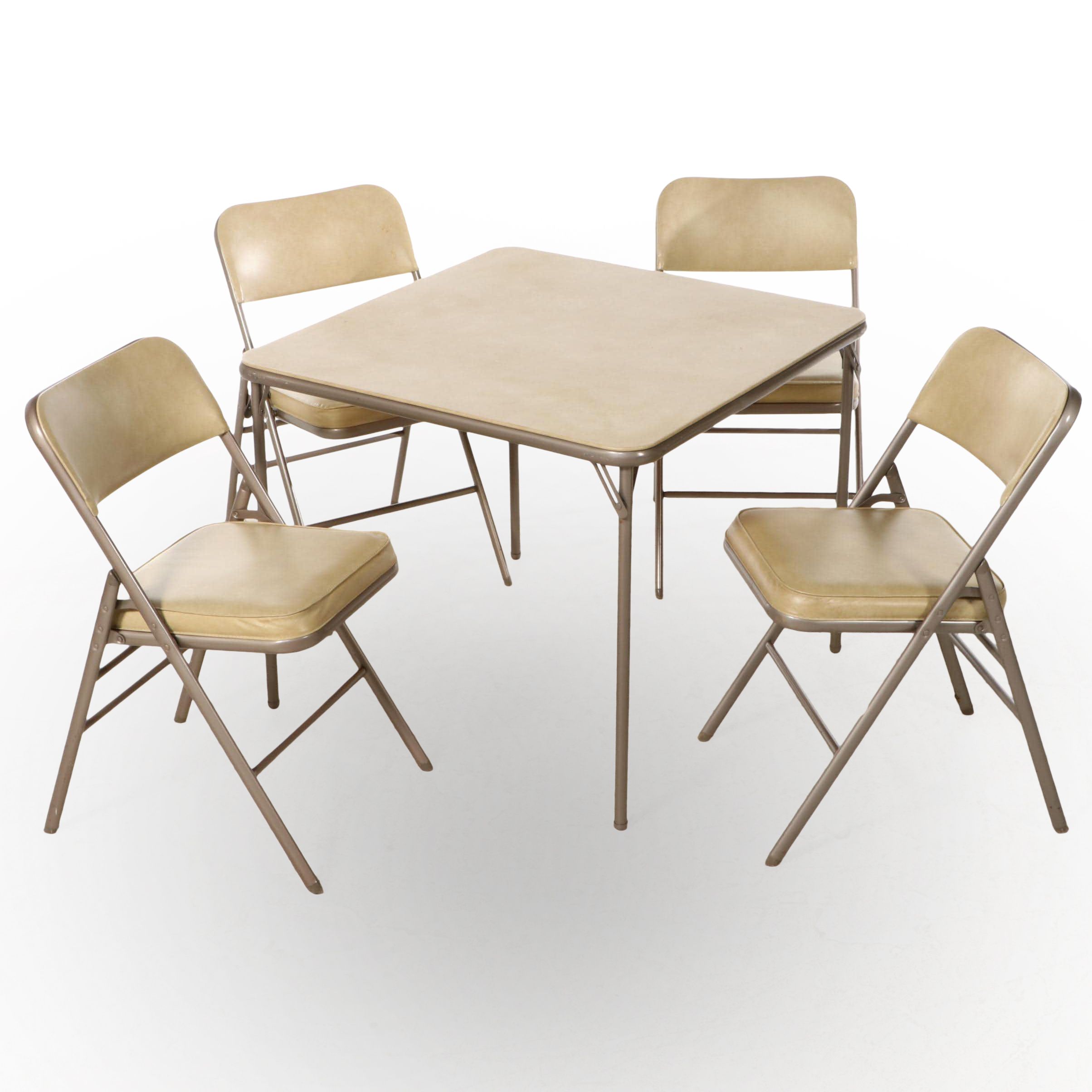 Sears and Roebuck Folding Chairs and Table Set, Mid to Late 20th Century