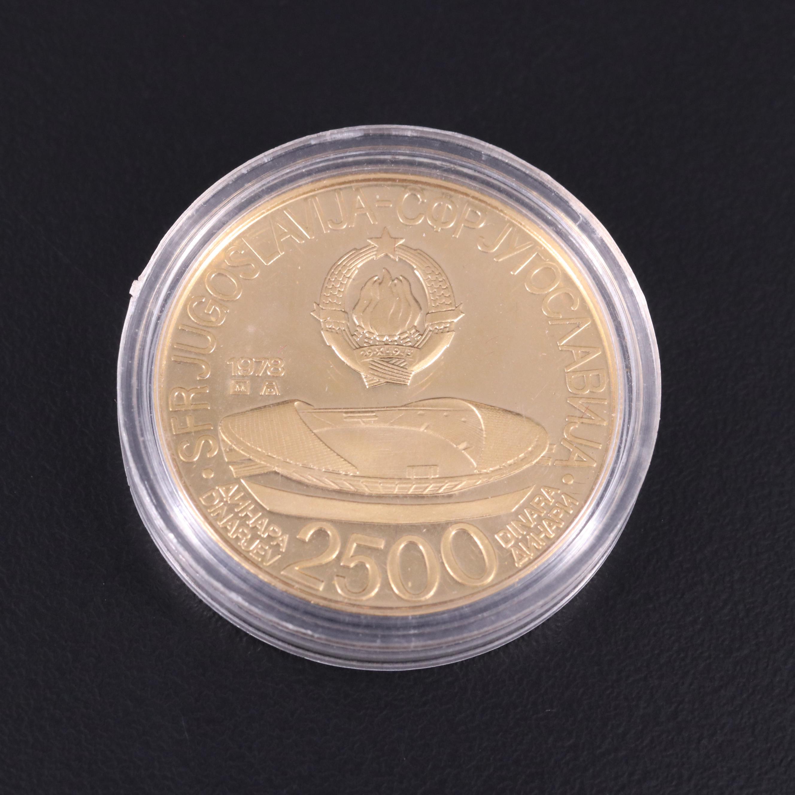 1979 Yugoslavia 2500 Dinara (1978) Mediterranean Games Gold Coin