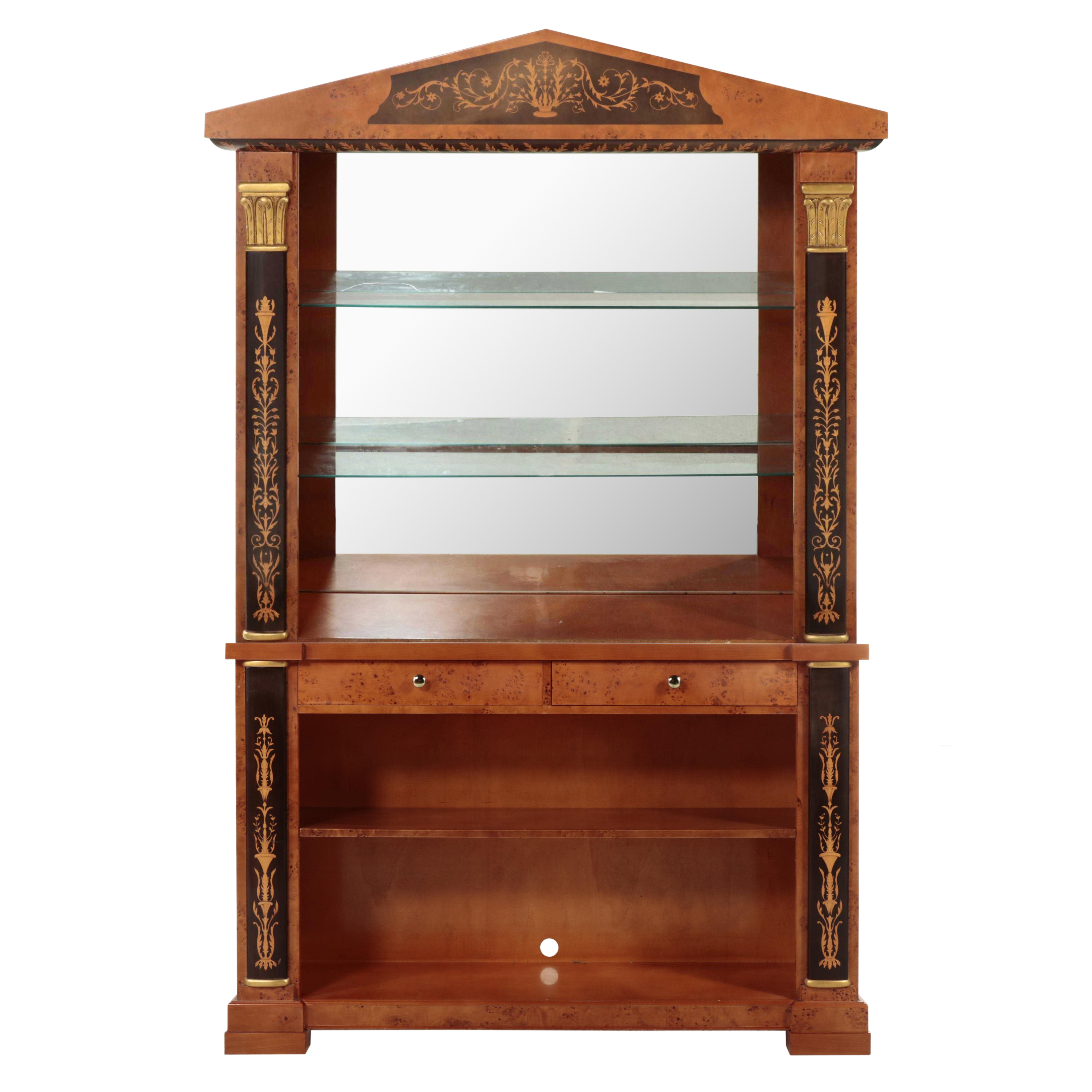 Bespoke Italian Neoclassical Style Illuminated Bar Cabinet