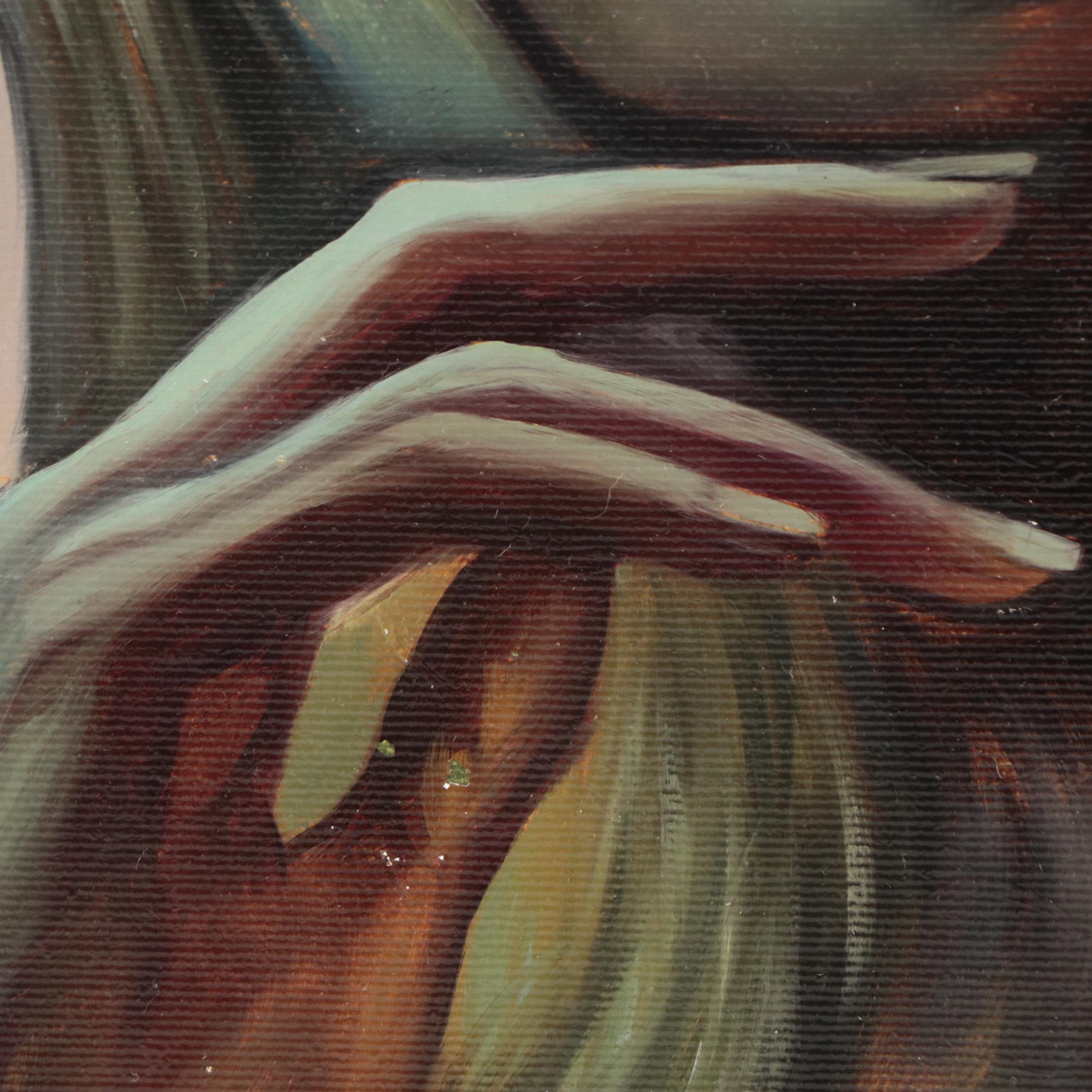 Portrait Oil Painting of Woman in Sunglasses, 2023