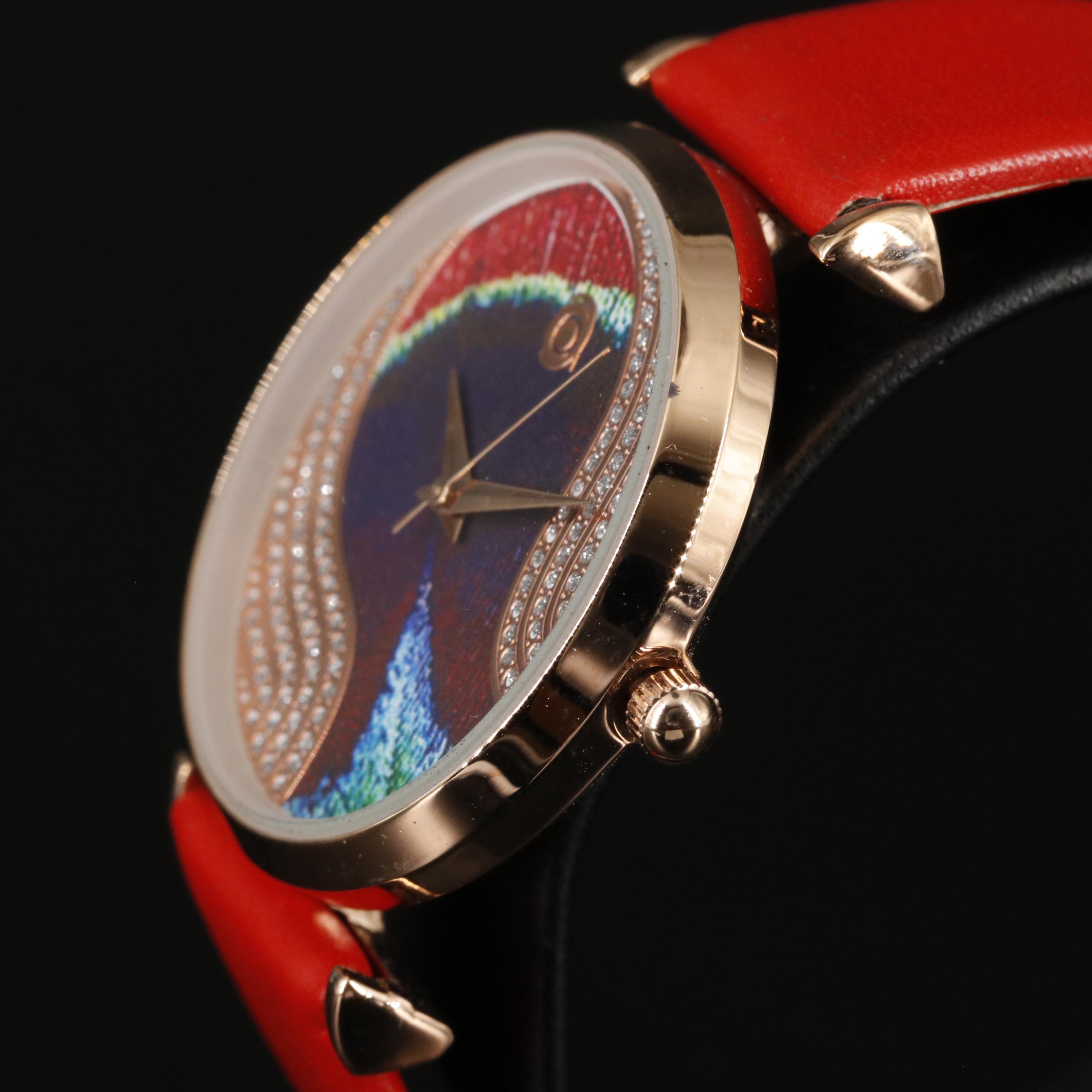 Magnicor Feather Motif Watch with Swarovski Crystal Accents