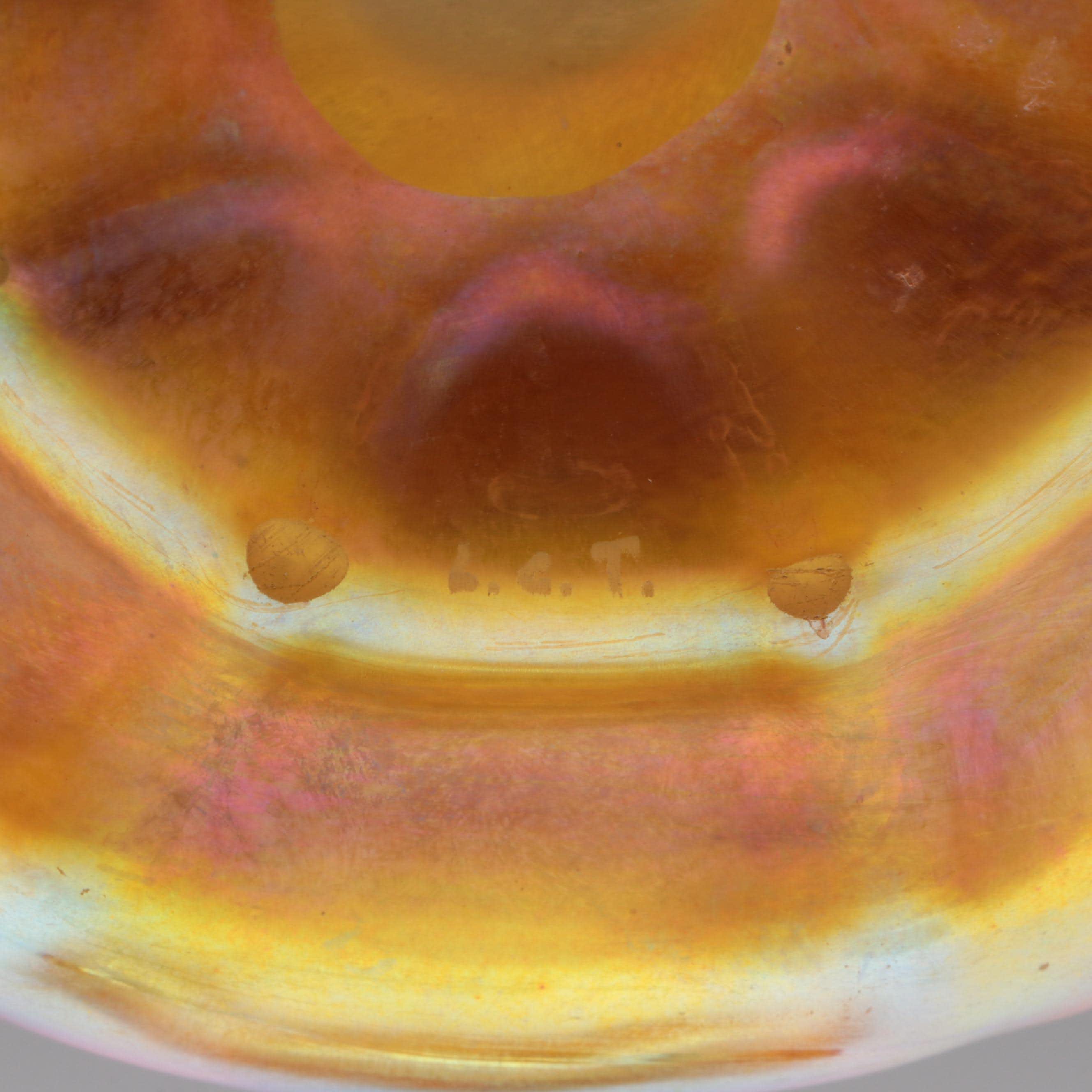 Louis Comfort Tiffany Favrile Art Glass Bowl and Underplate, Early 20th Century