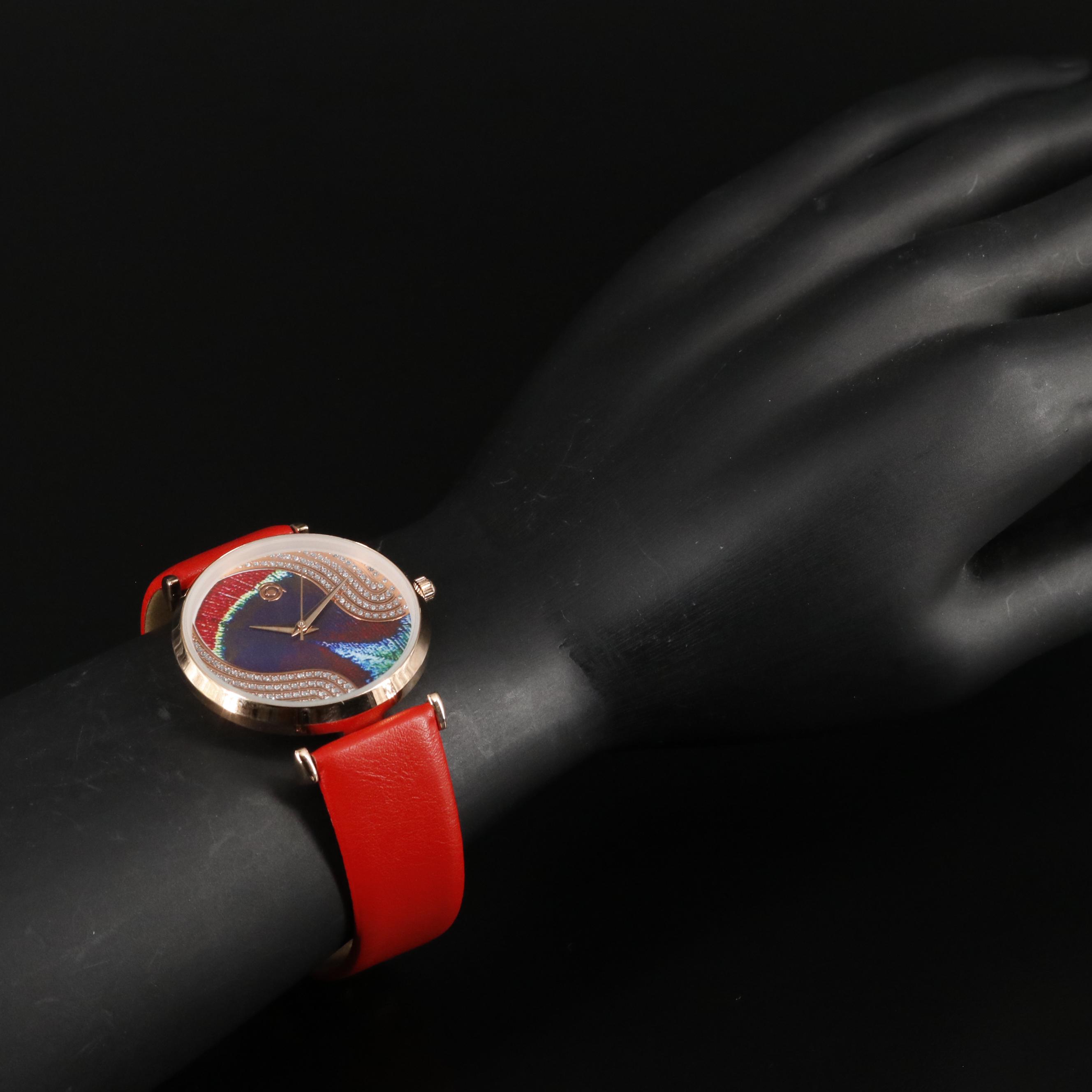 Magnicor Feather Motif Watch with Swarovski Crystal Accents