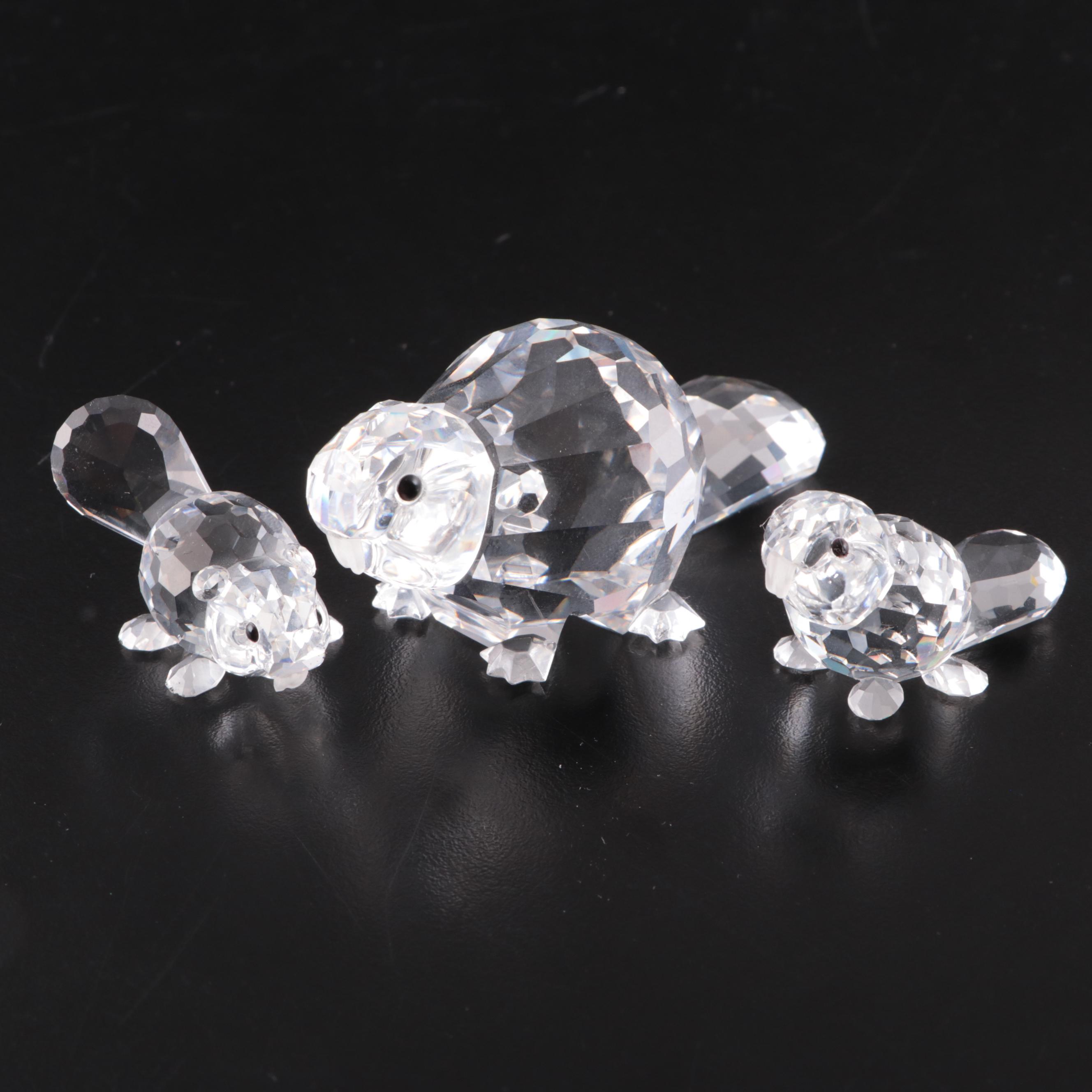 Swarovski Crystal Bear, Fox, Wolf and Other Woodland Animals, Late 20th C.