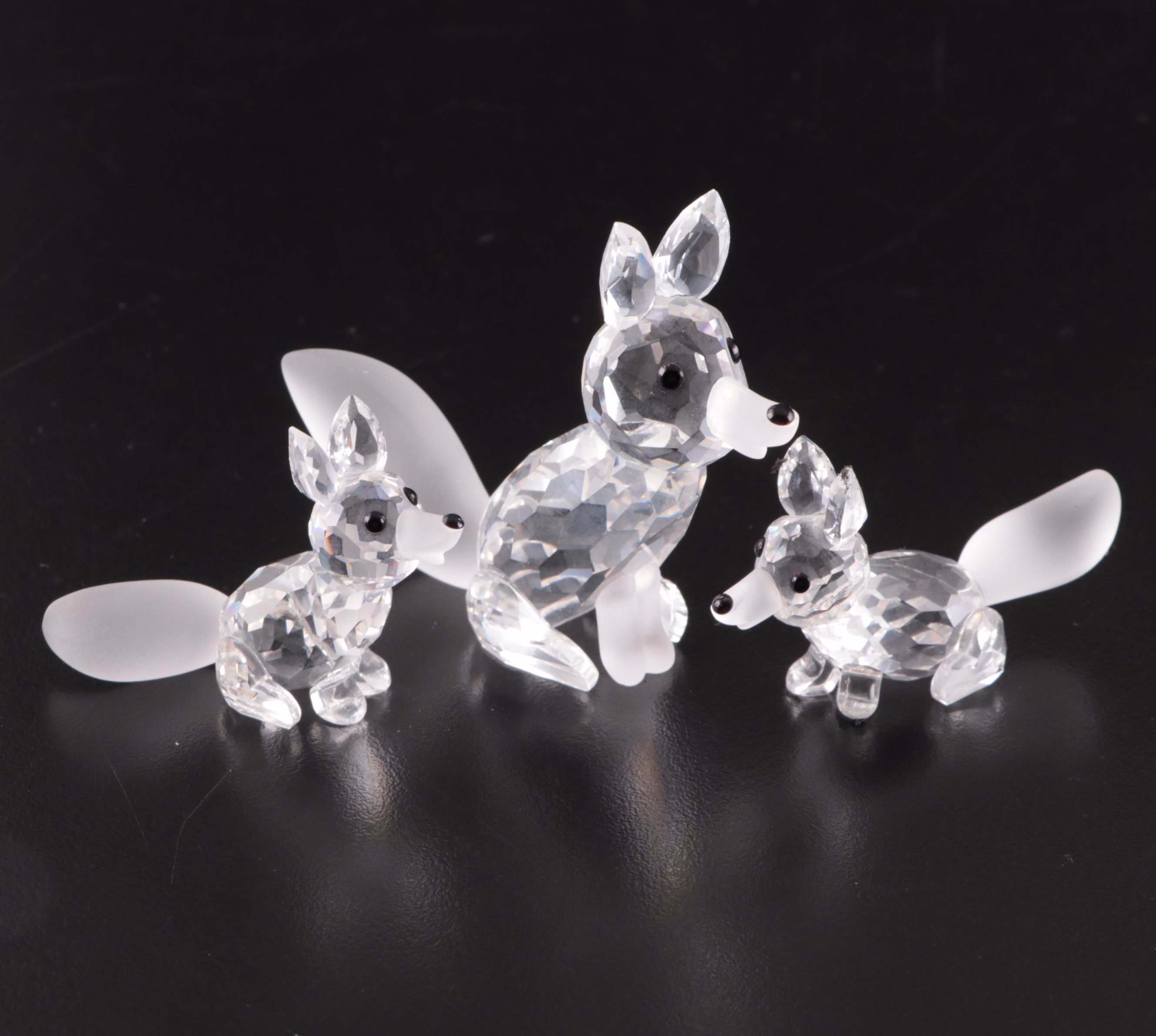 Swarovski Crystal Bear, Fox, Wolf and Other Woodland Animals, Late 20th C.
