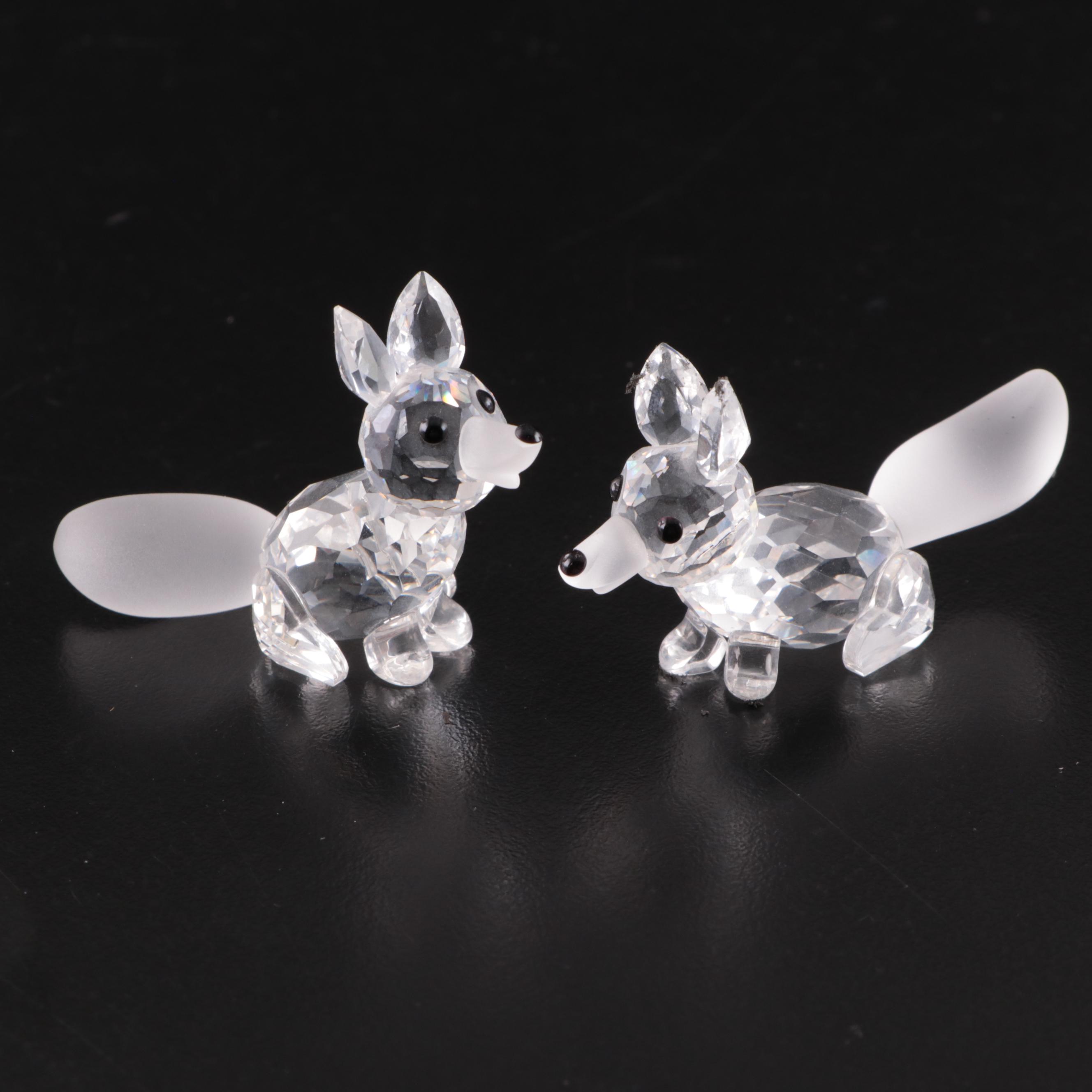 Swarovski Crystal Bear, Fox, Wolf and Other Woodland Animals, Late 20th C.