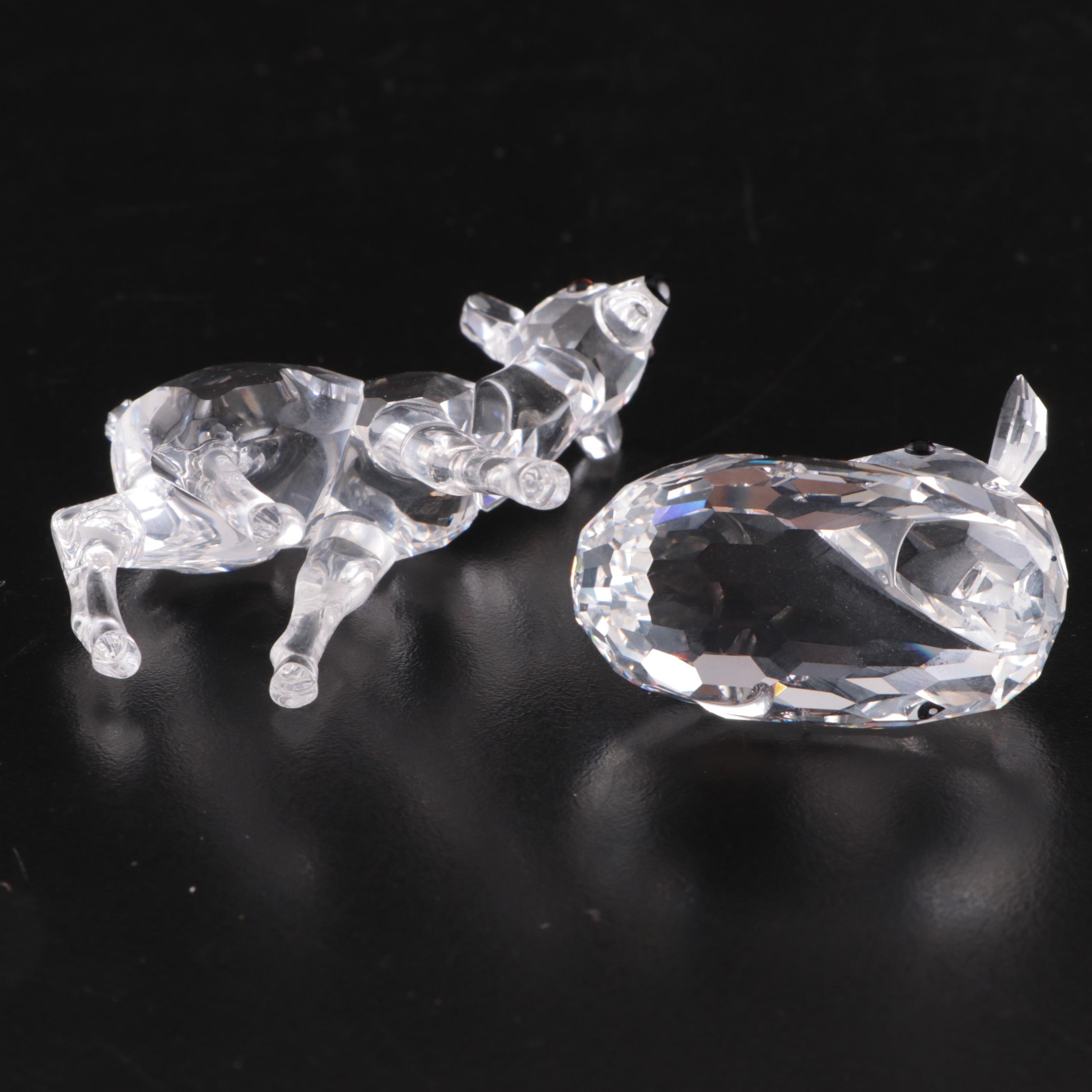 Swarovski Crystal Bear, Fox, Wolf and Other Woodland Animals, Late 20th C.