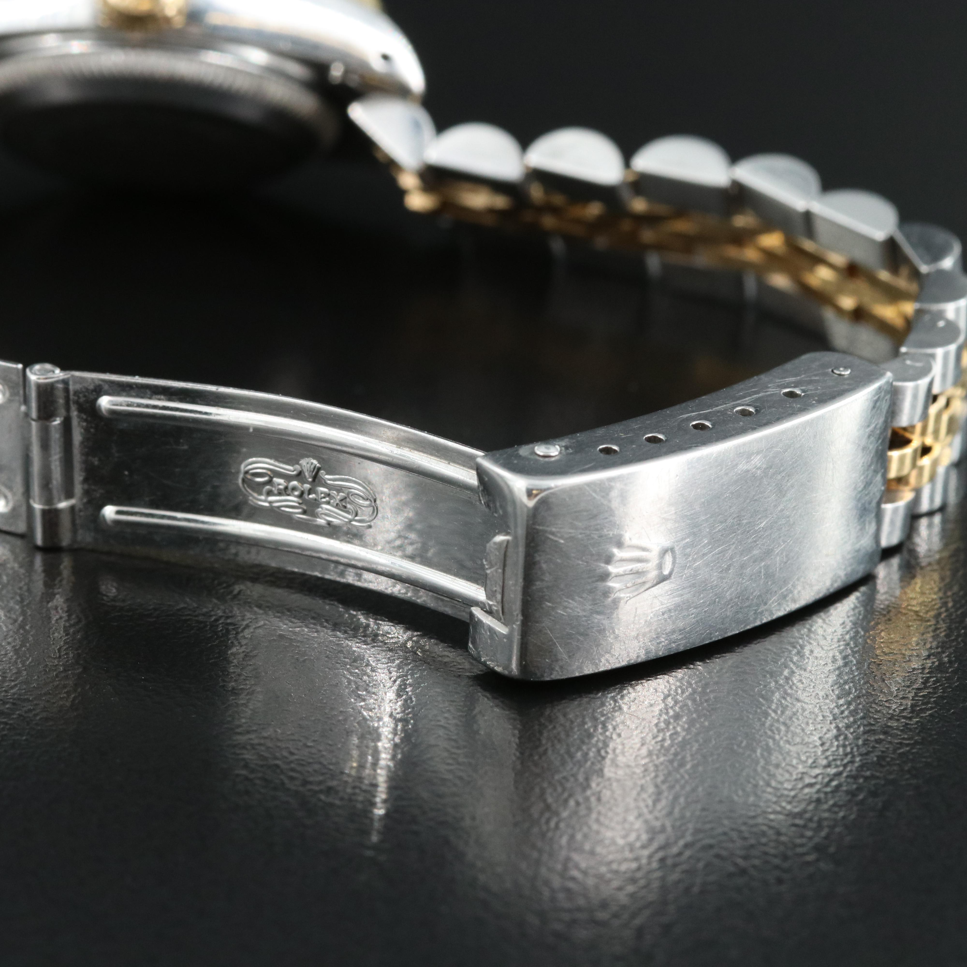 1991 Rolex Custom Sapphire 18K Bezel Oyster Perpetual Datejust Watch