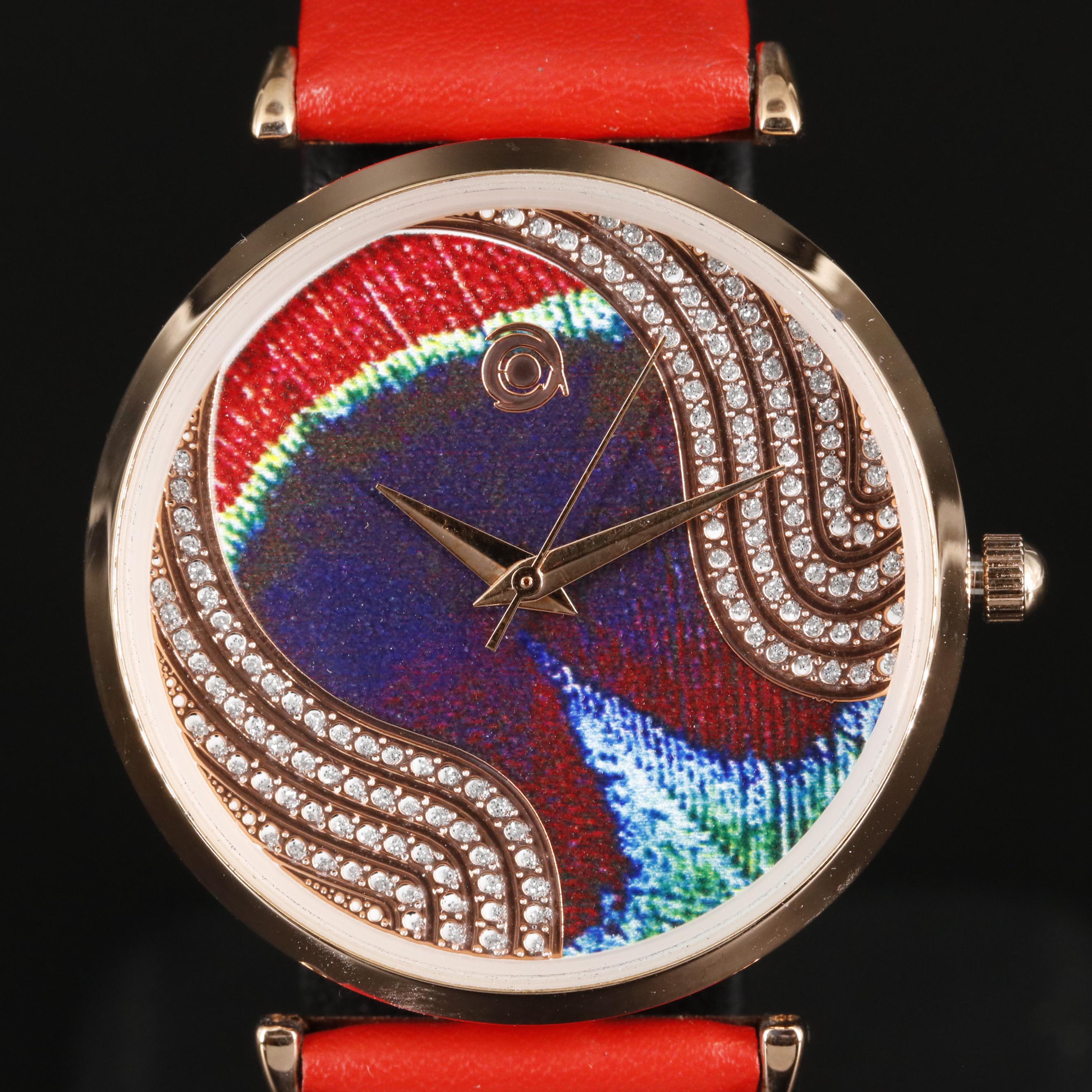 Magnicor Feather Motif Watch with Swarovski Crystal Accents