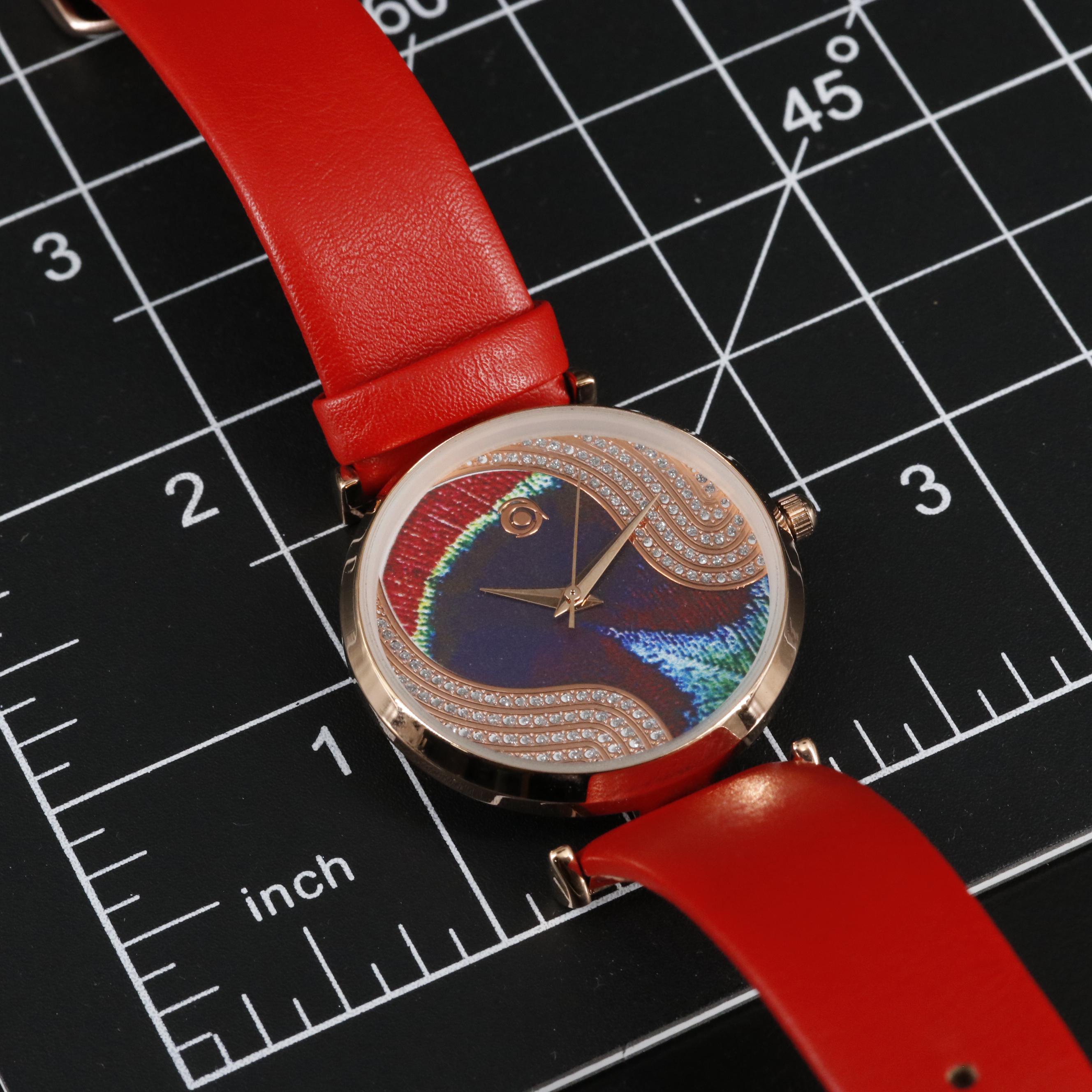 Magnicor Feather Motif Watch with Swarovski Crystal Accents