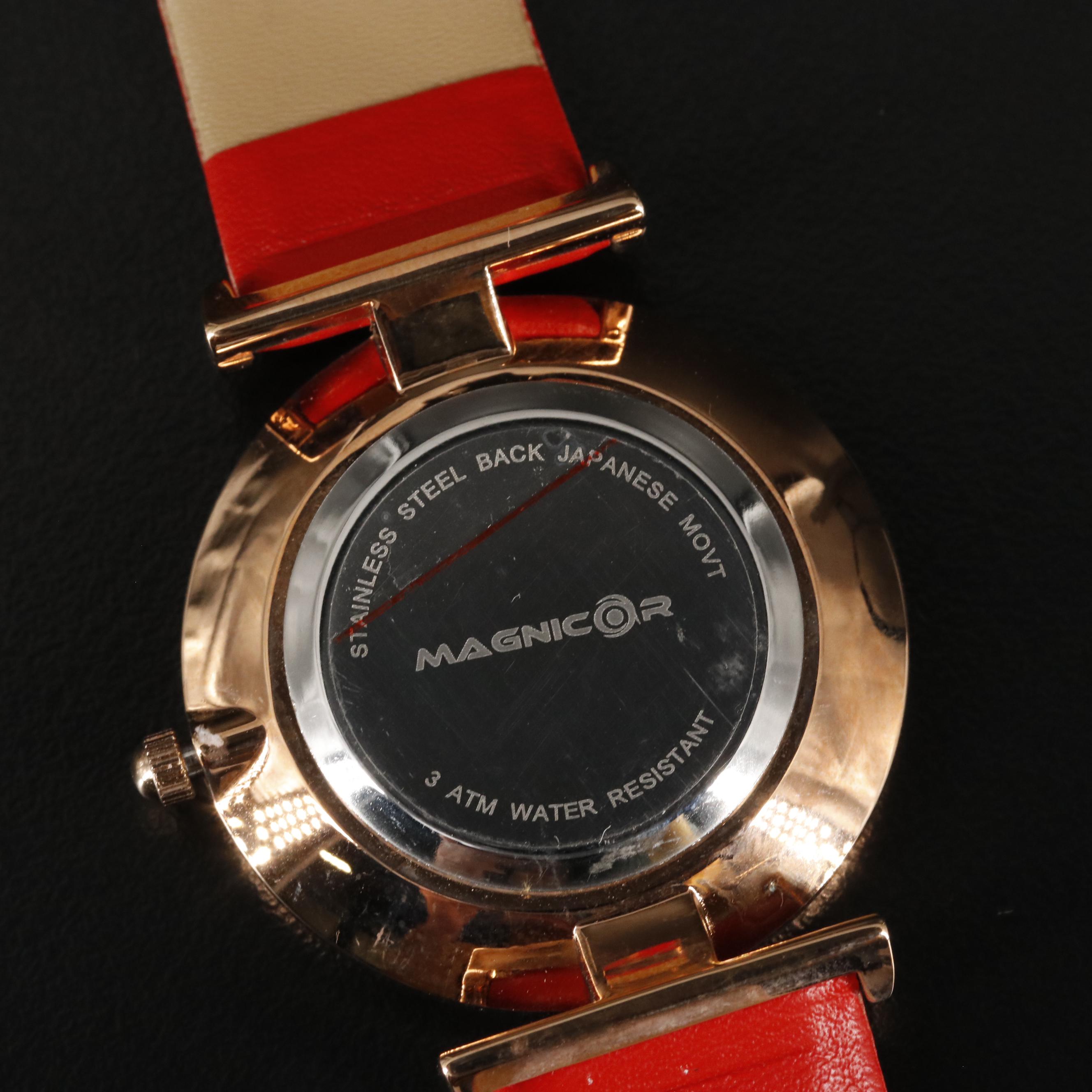 Magnicor Feather Motif Watch with Swarovski Crystal Accents