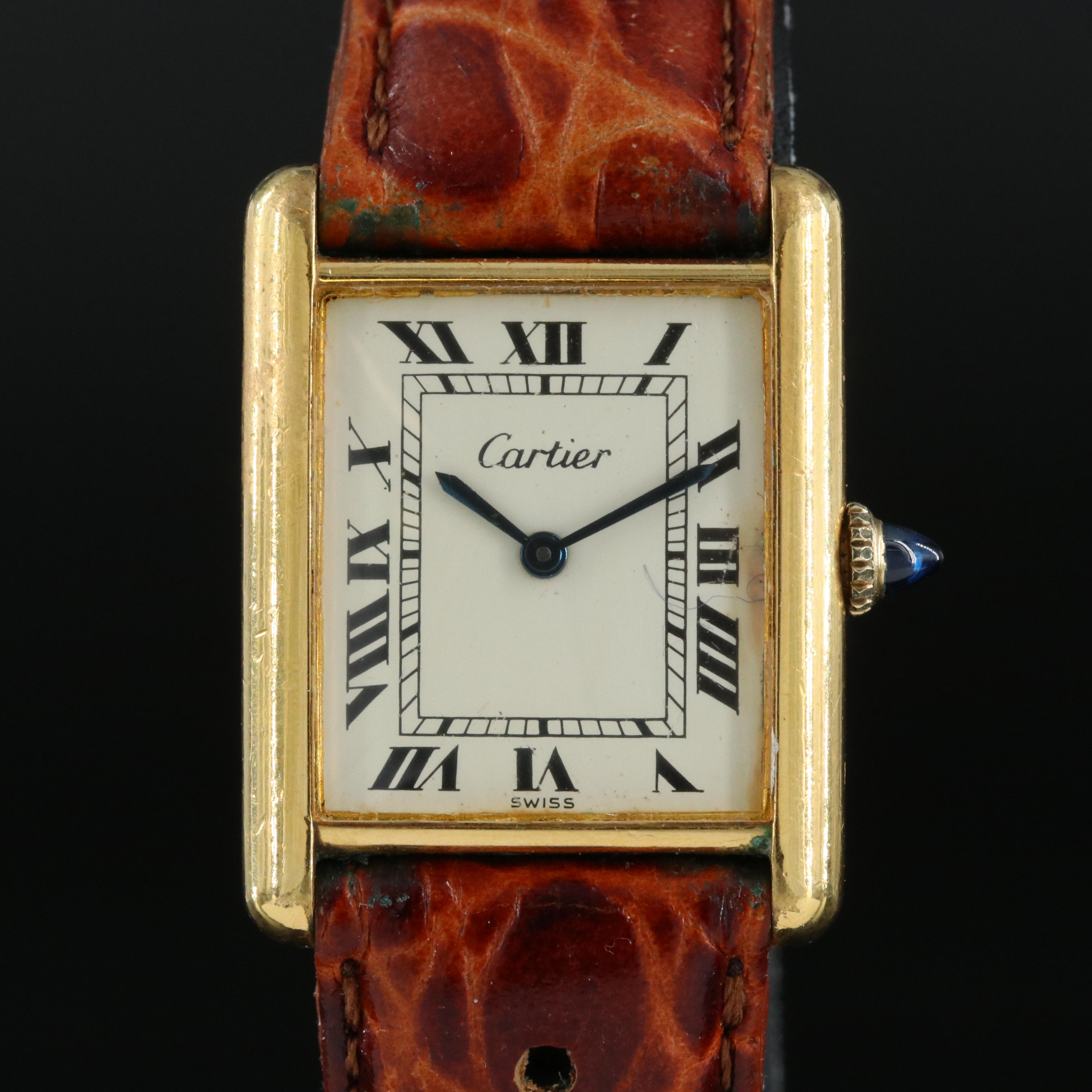 Cartier Tank Louis Manual-Wind, Gold-Plated Watch