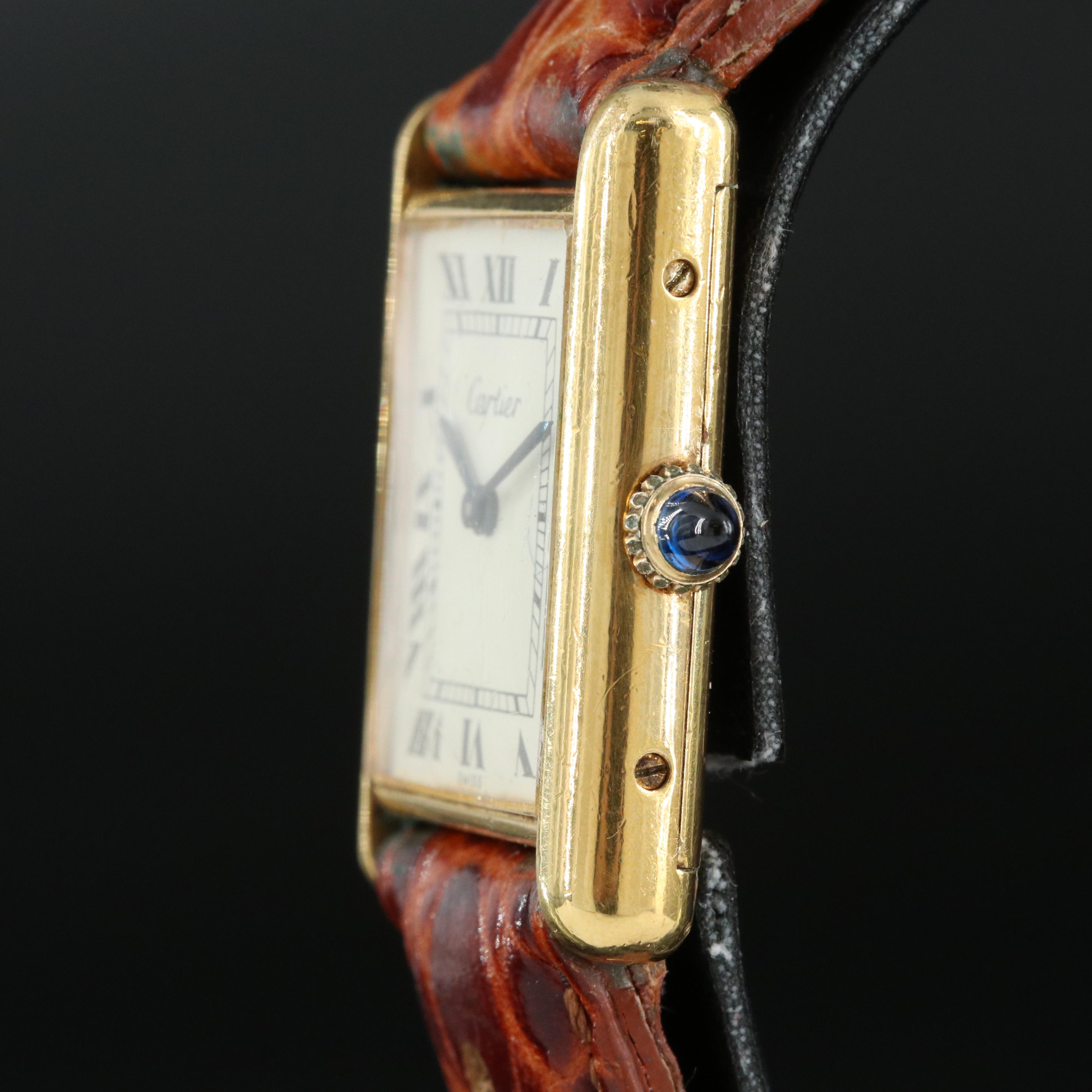 Cartier Tank Louis Manual-Wind, Gold-Plated Watch