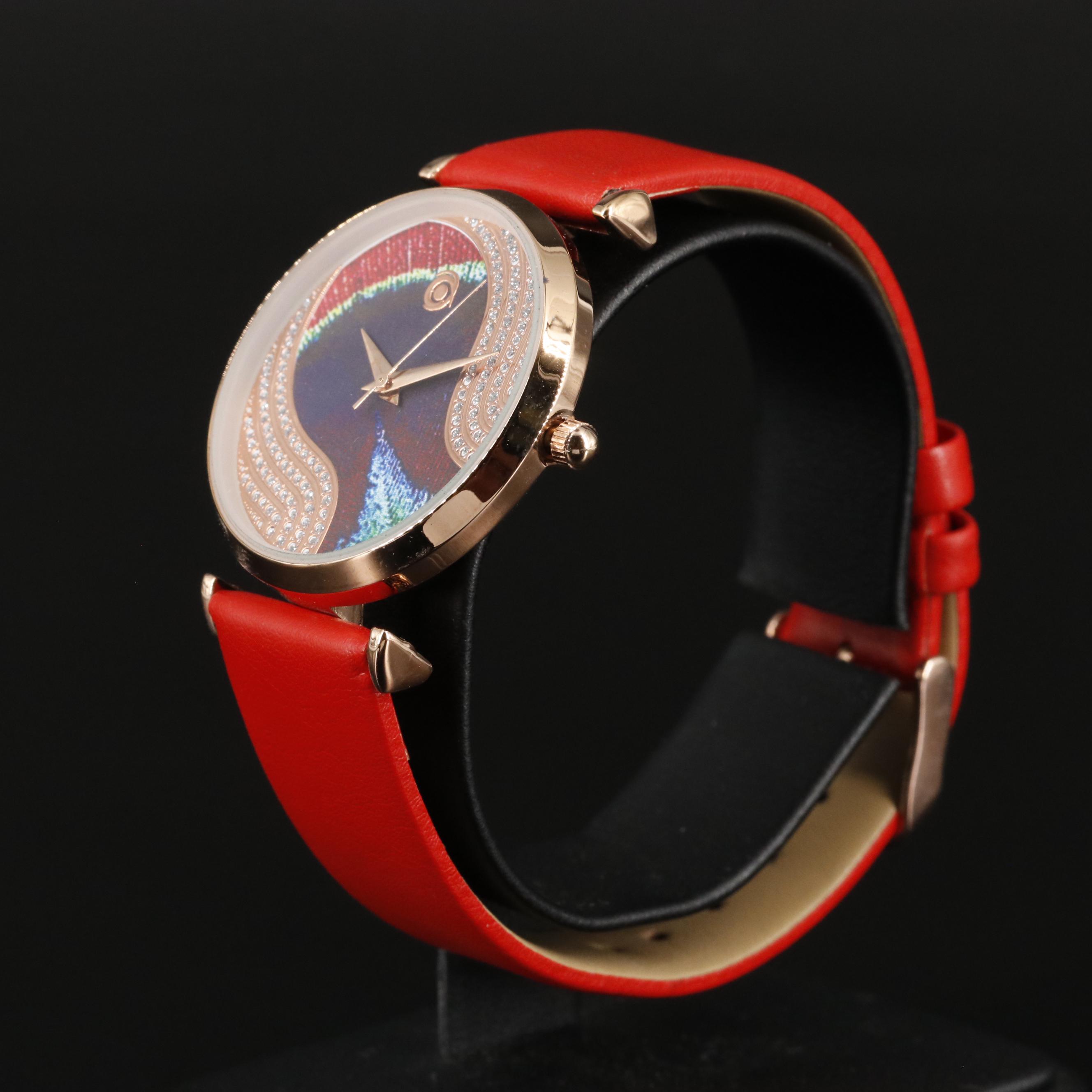 Magnicor Feather Motif Watch with Swarovski Crystal Accents