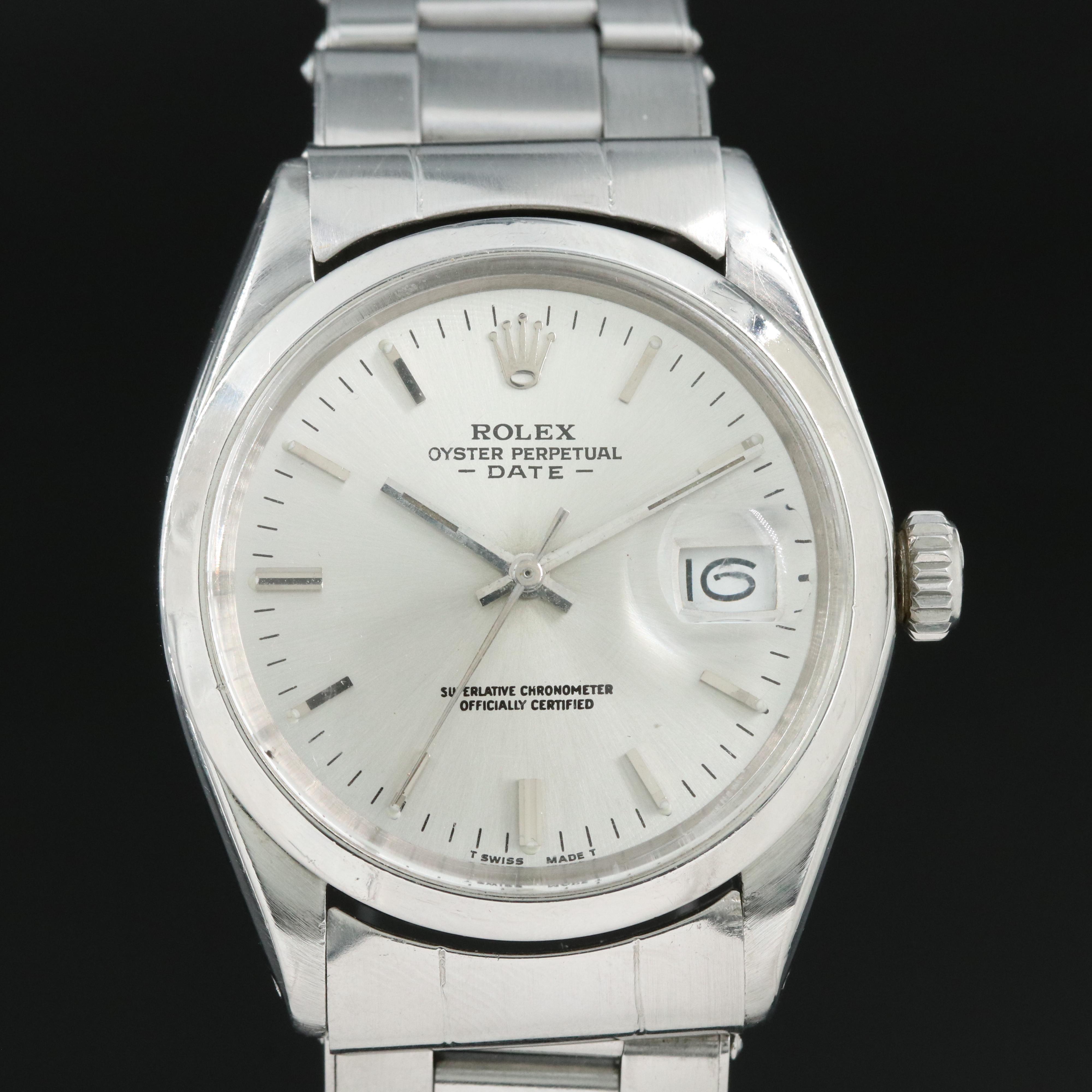 1967 Rolex Oyster Perpetual Date Stainless Steel Watch