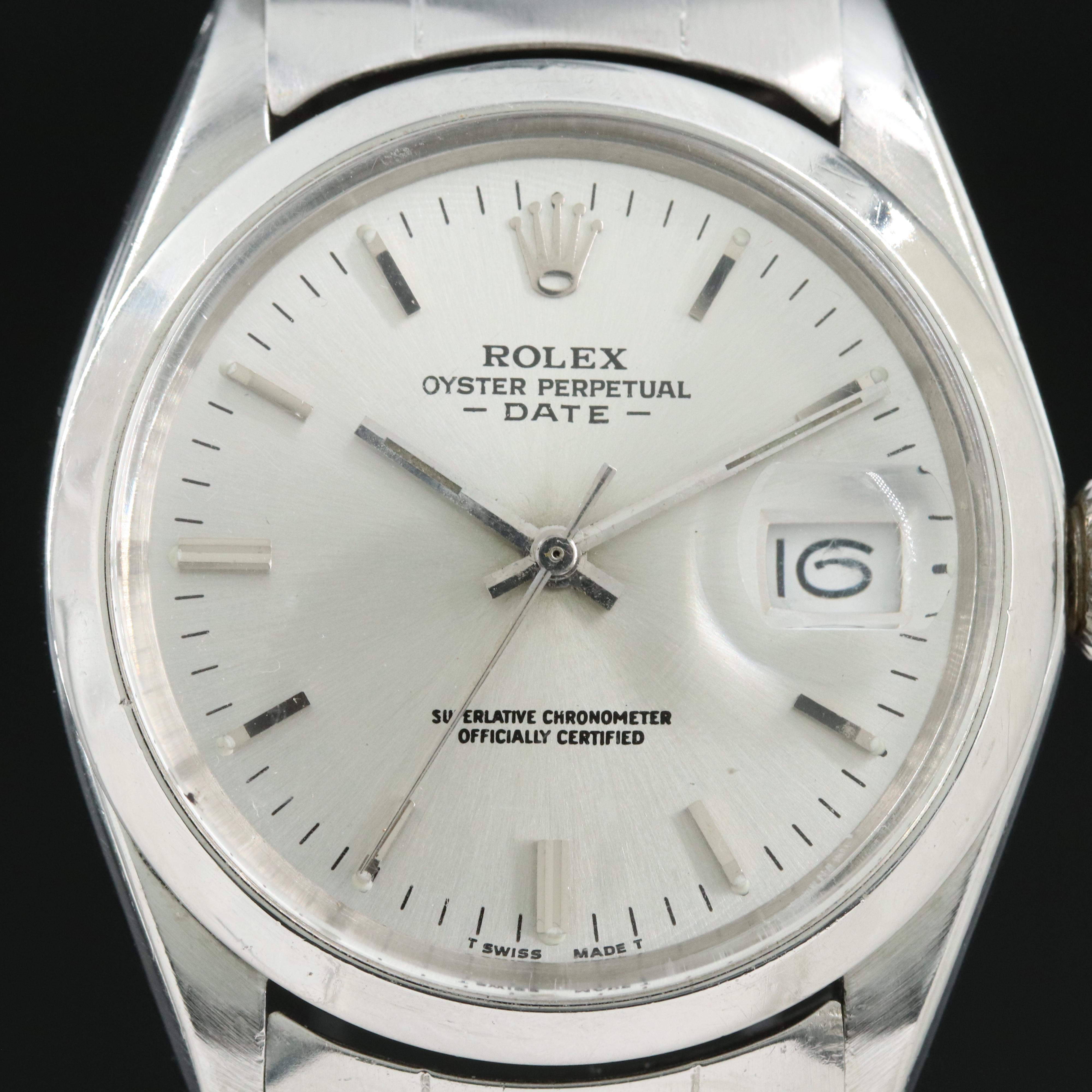 1967 Rolex Oyster Perpetual Date Stainless Steel Watch