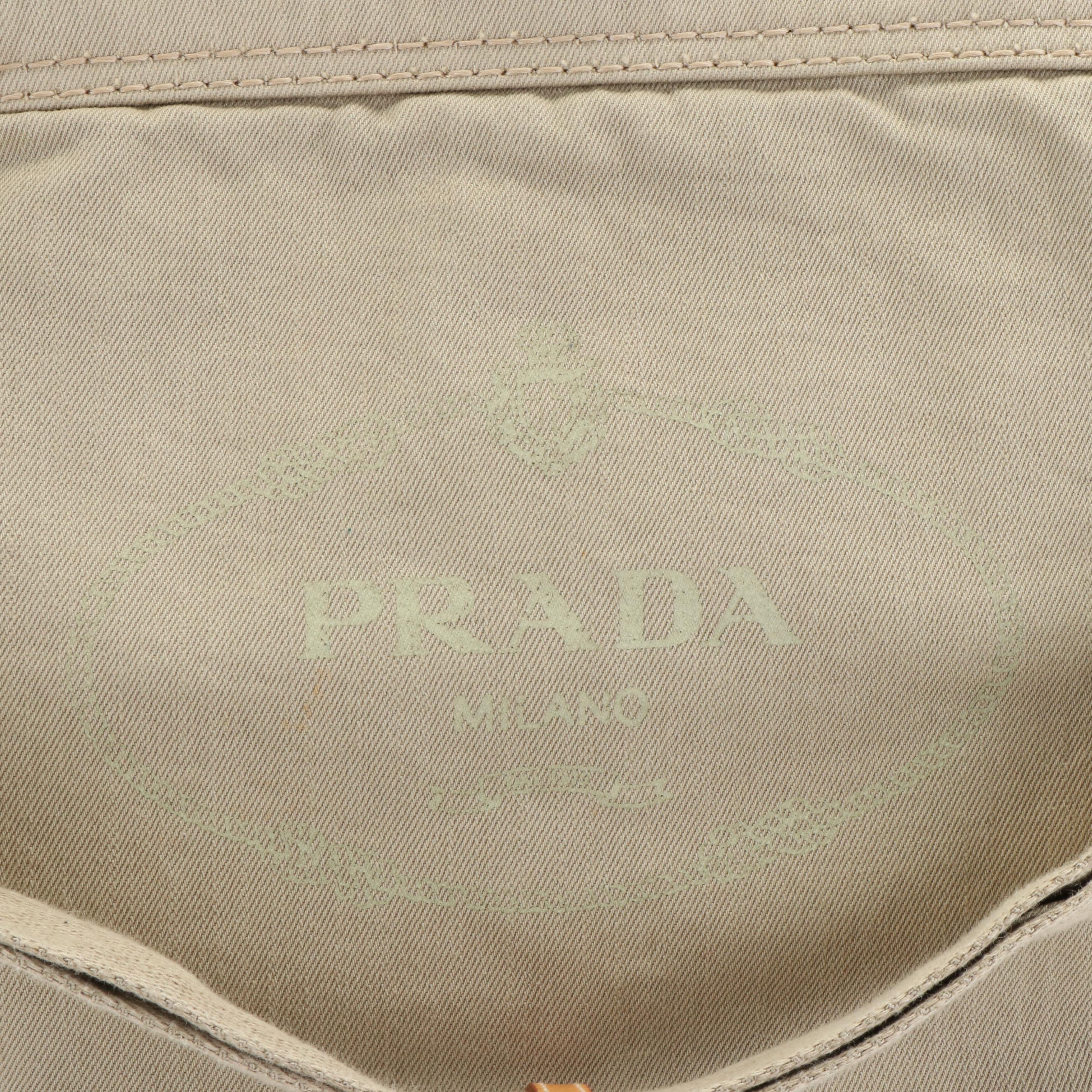 Prada Canapa Logo Tote with Strap in Beige Canvas