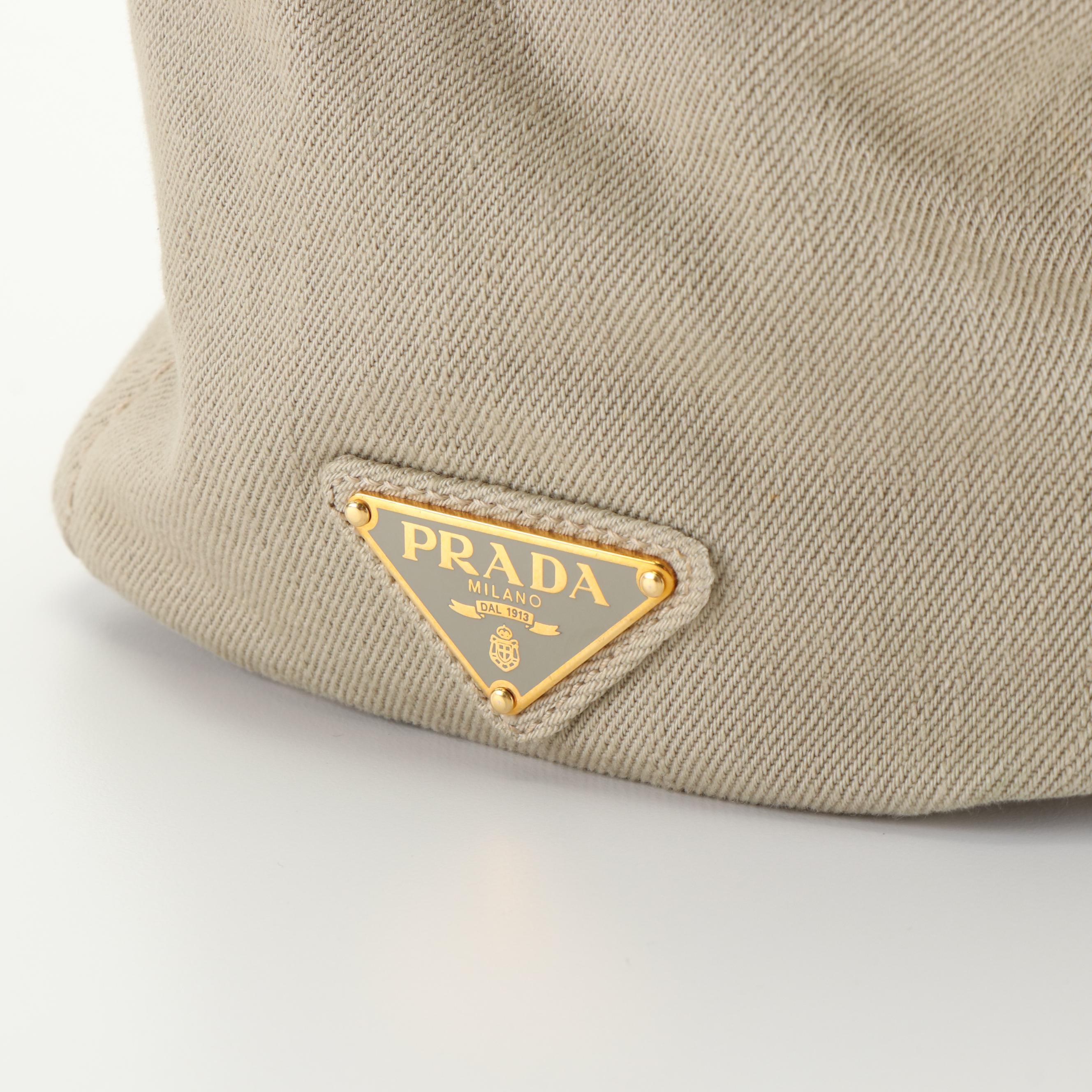Prada Canapa Logo Tote with Strap in Beige Canvas