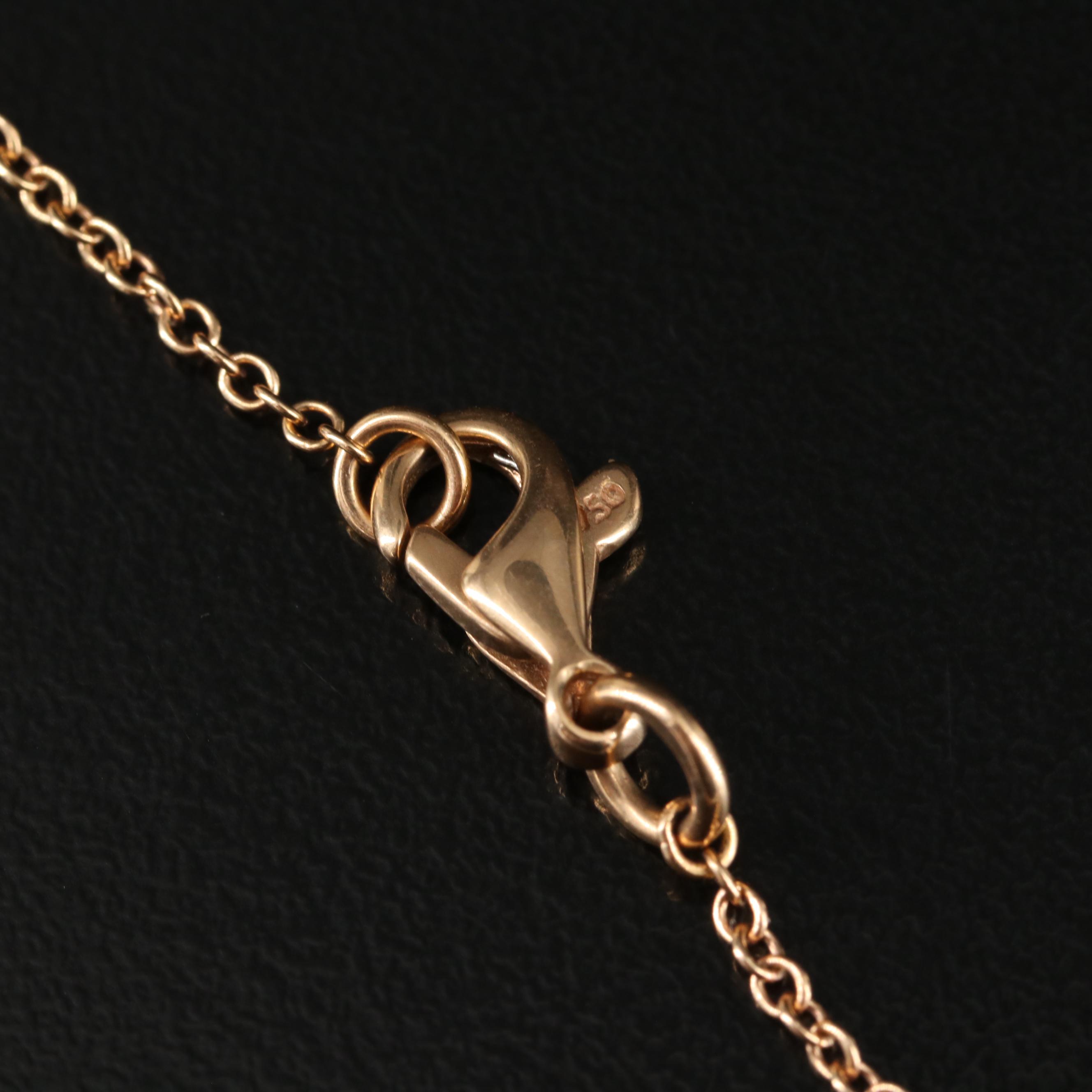 18K Rose Gold Diamond and Rose Quartz Flower Pendant Necklace