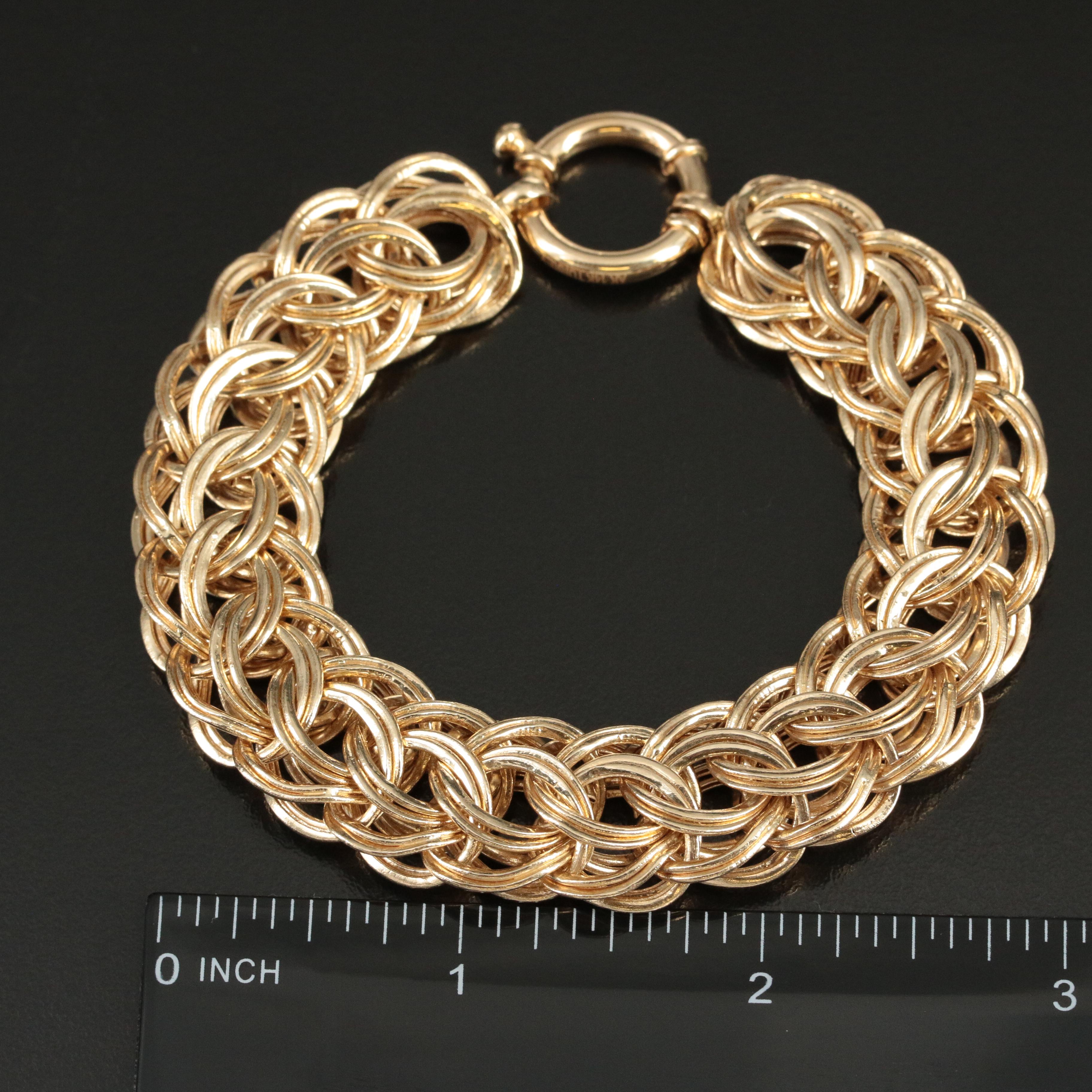 14K Fancy Curb Chain Bracelet