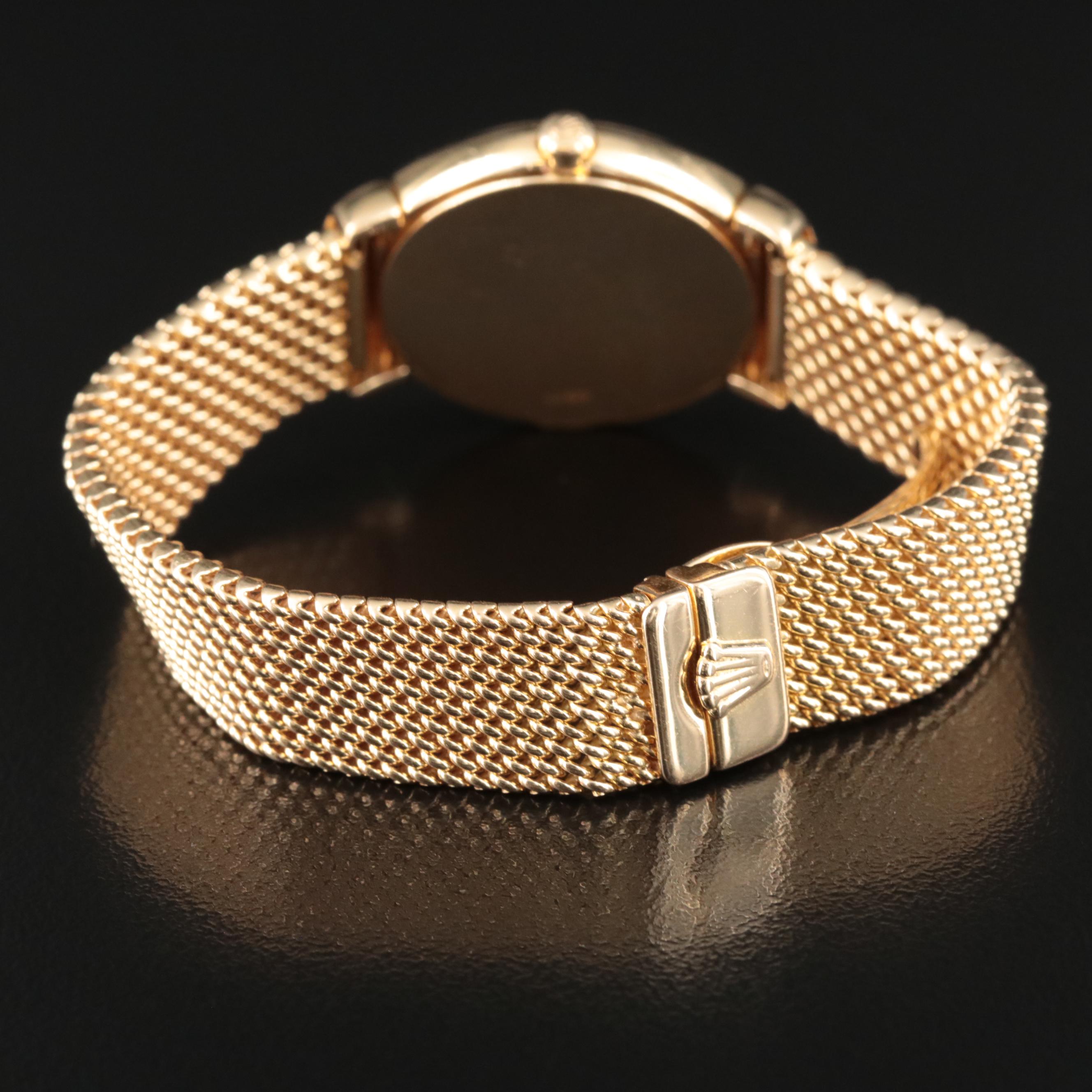 18K Rolex Factory Diamond Dial Cellini Watch