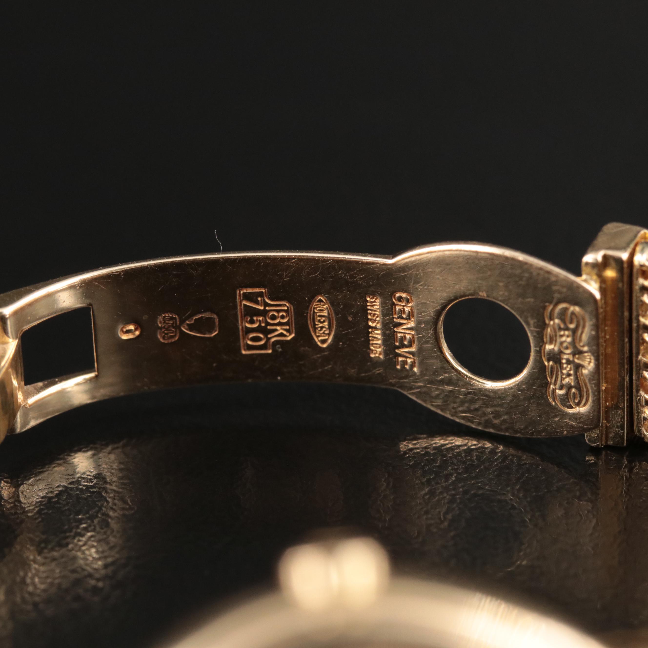 18K Rolex Factory Diamond Dial Cellini Watch