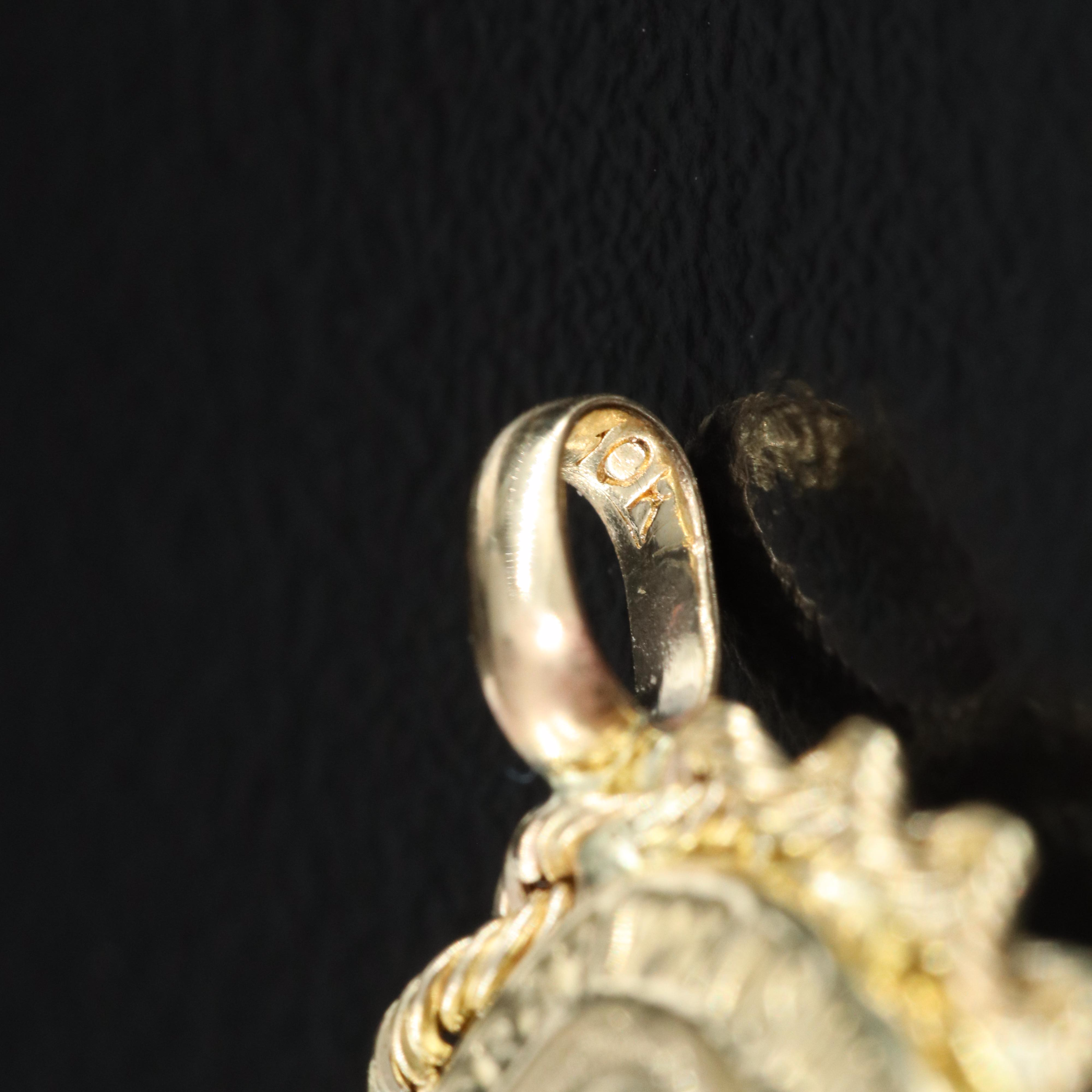 10K Immaculate Conception Medal with Rope Detailing