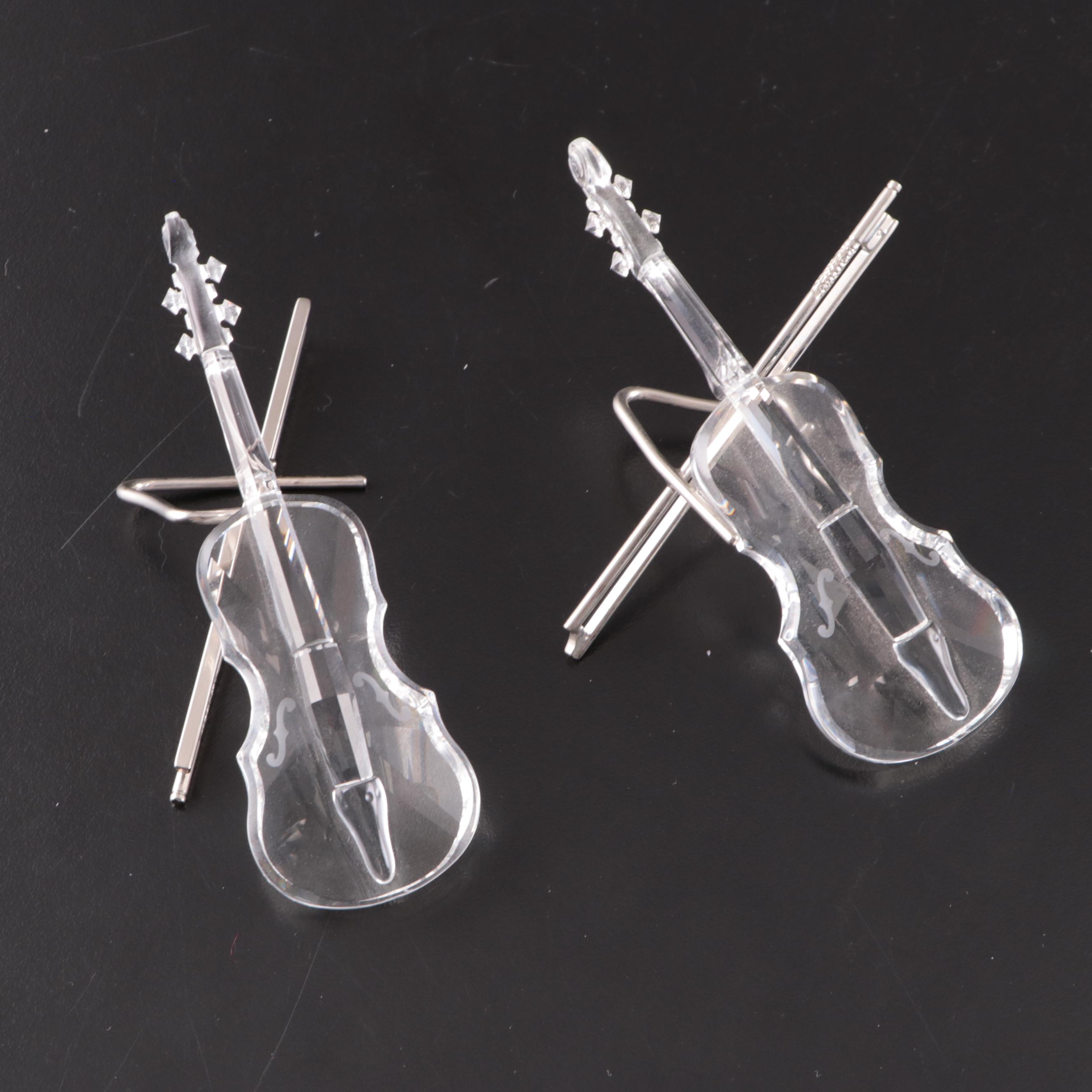 Swarovski Crystal Musical Instruments with Display Platform