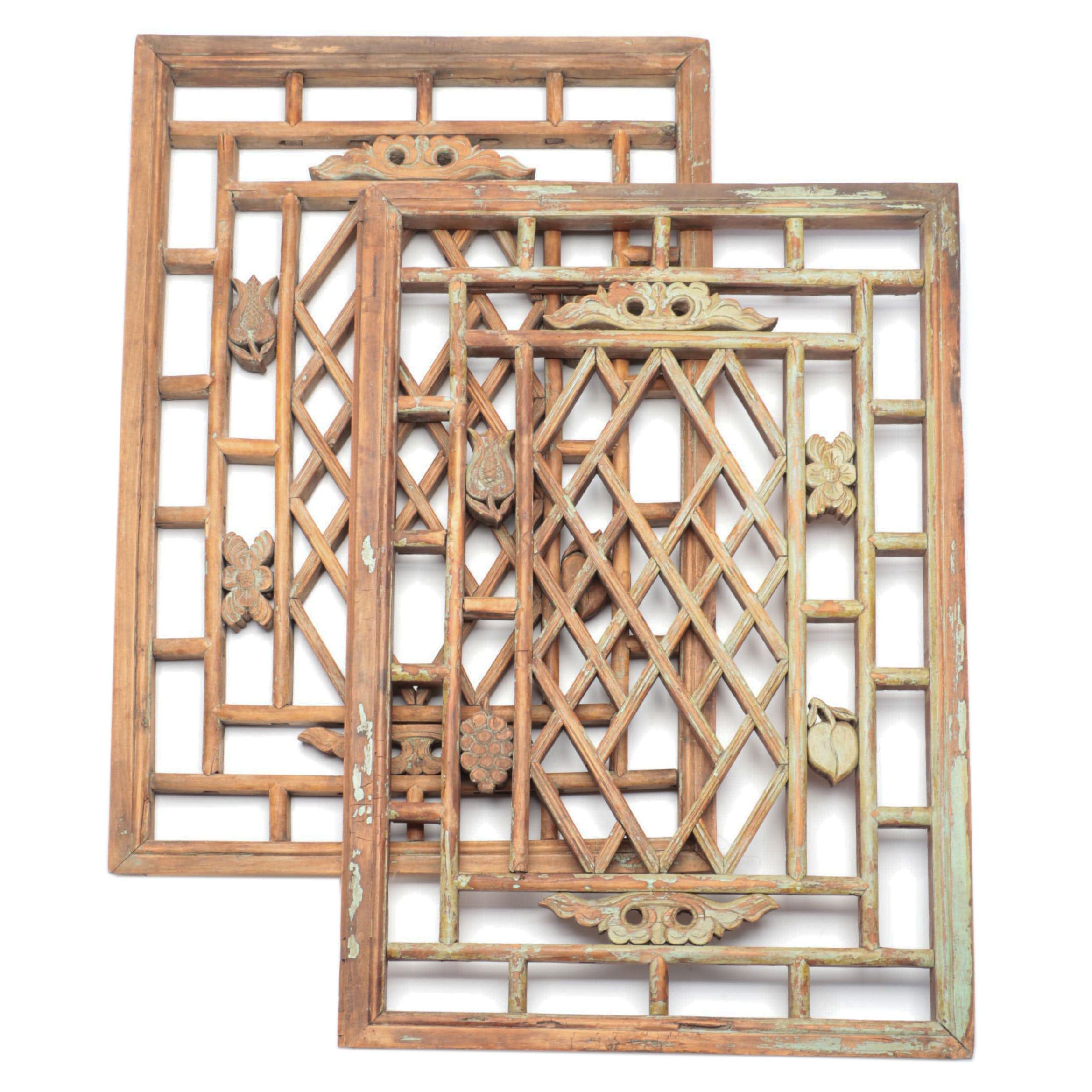 Chinese Wooden Screen Panels