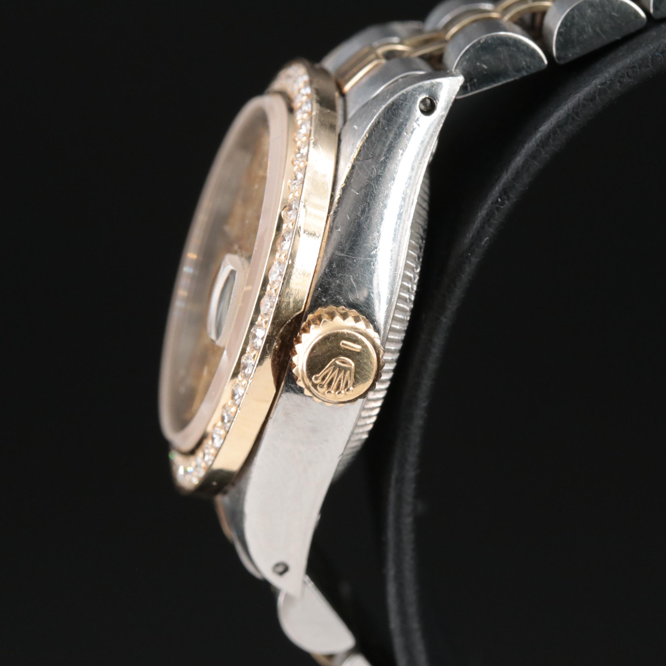 1978 Rolex Custom Diamond Bezel Date Watch