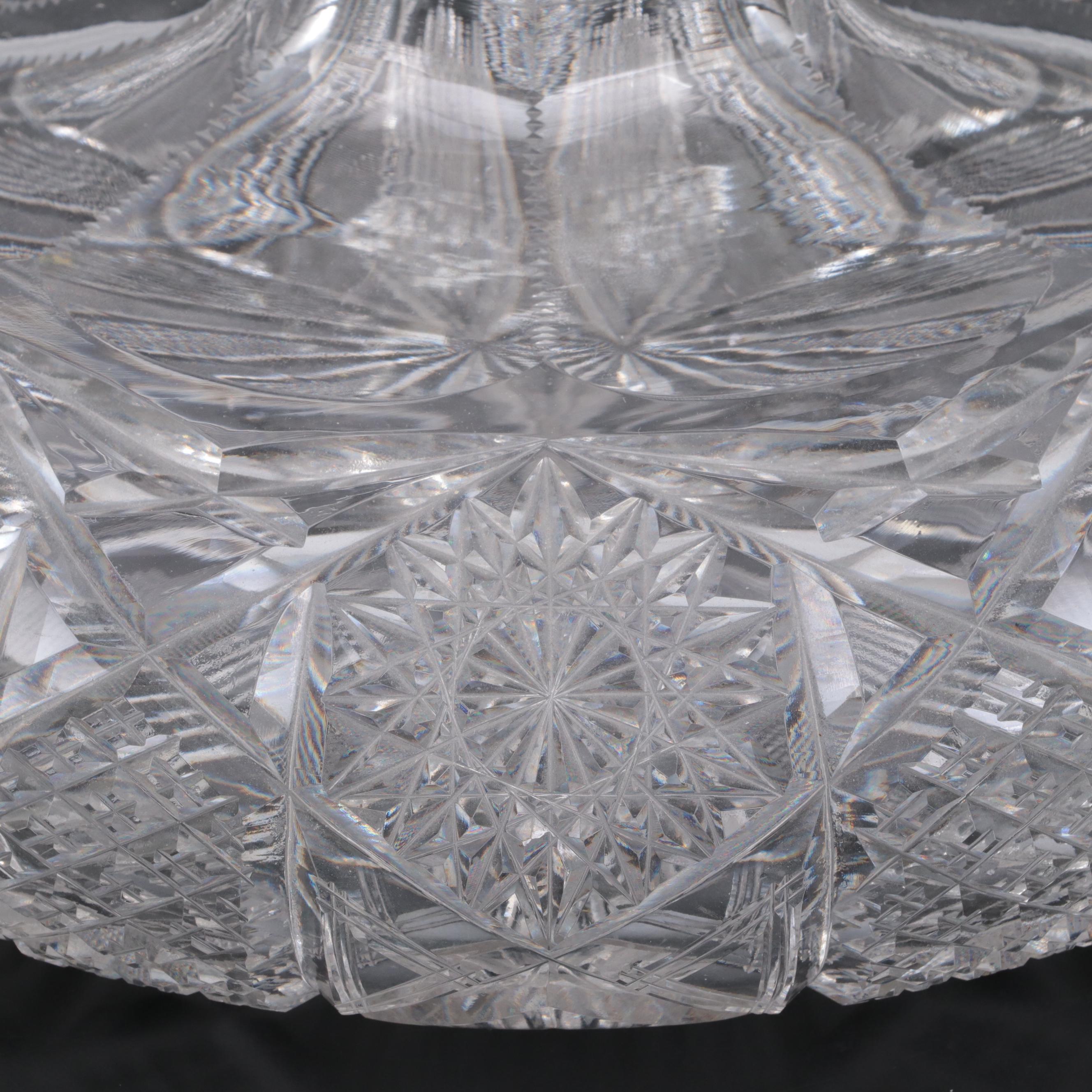 Libbey "Empress" Cut Glass Flower Center Vase, Late 19th/Early 20th Century