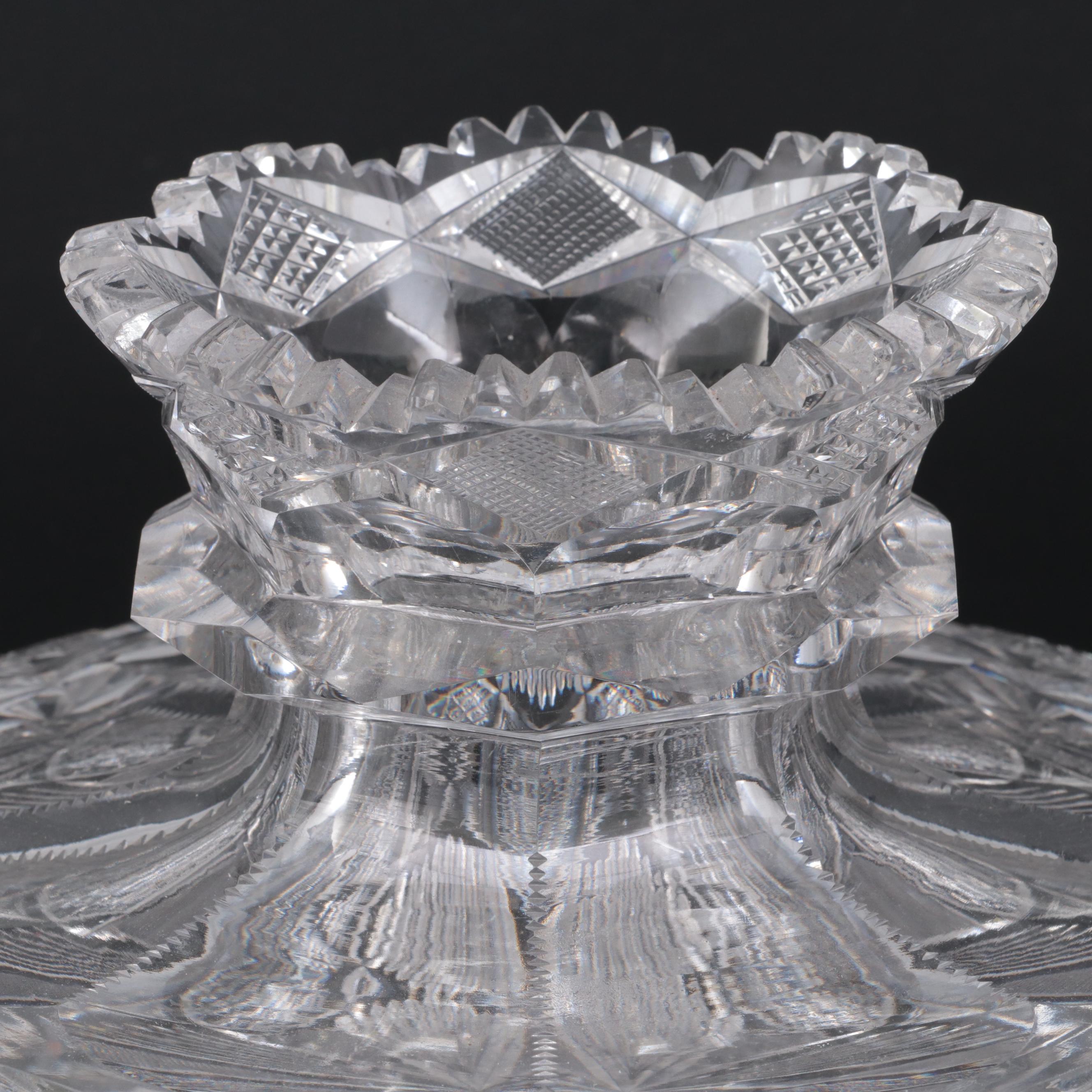 Libbey "Empress" Cut Glass Flower Center Vase, Late 19th/Early 20th Century