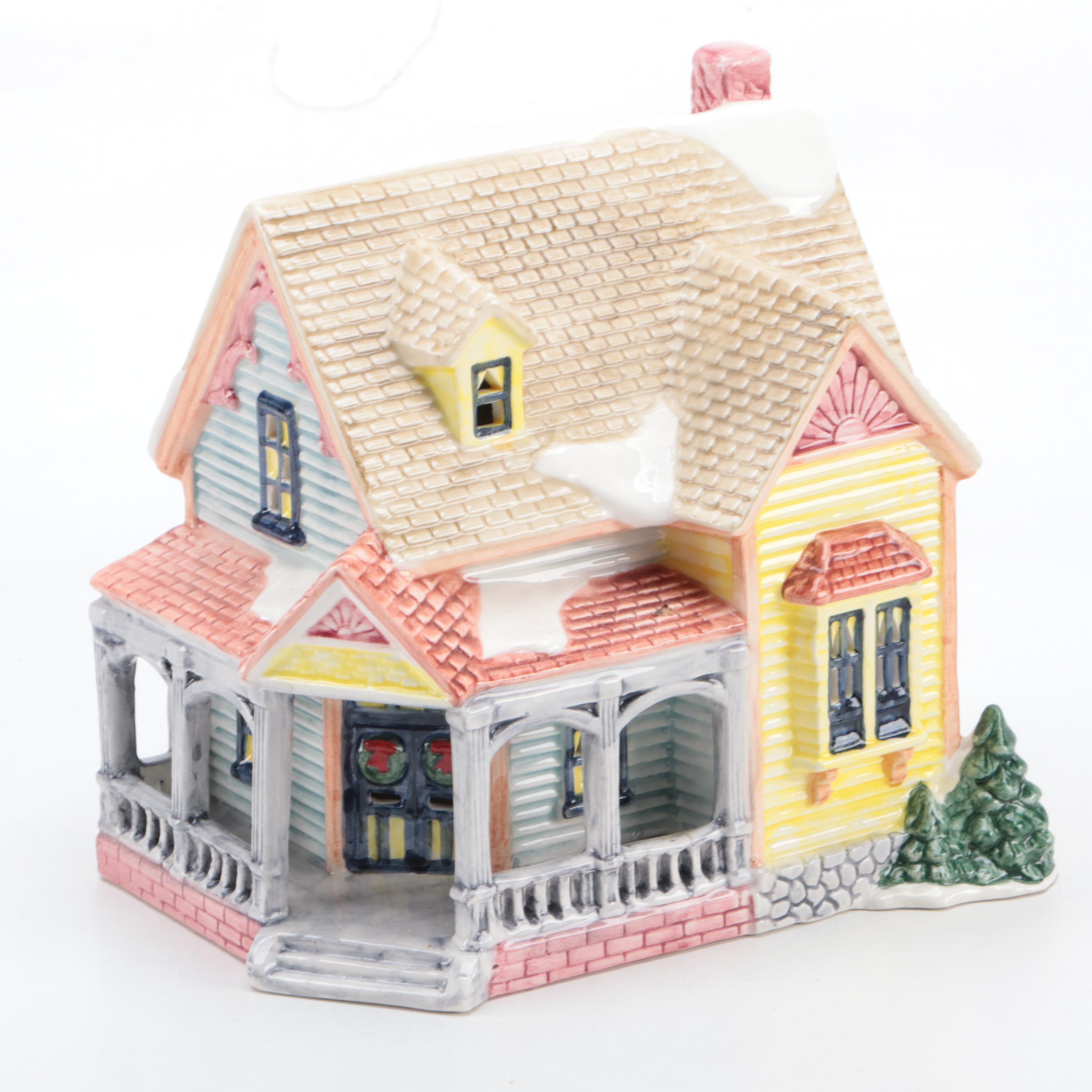 Ceramic Illuminated Christmas Village Buildings