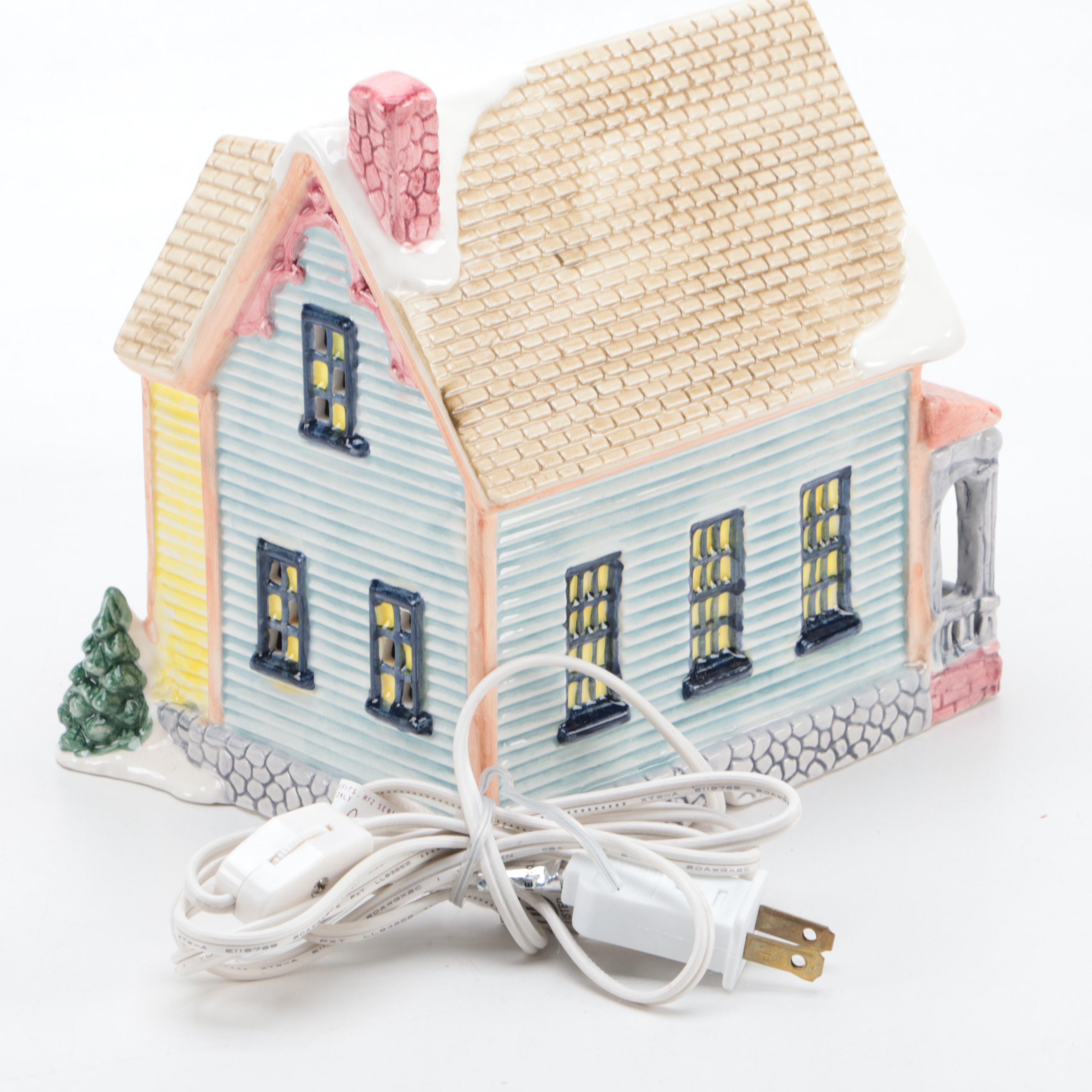 Ceramic Illuminated Christmas Village Buildings