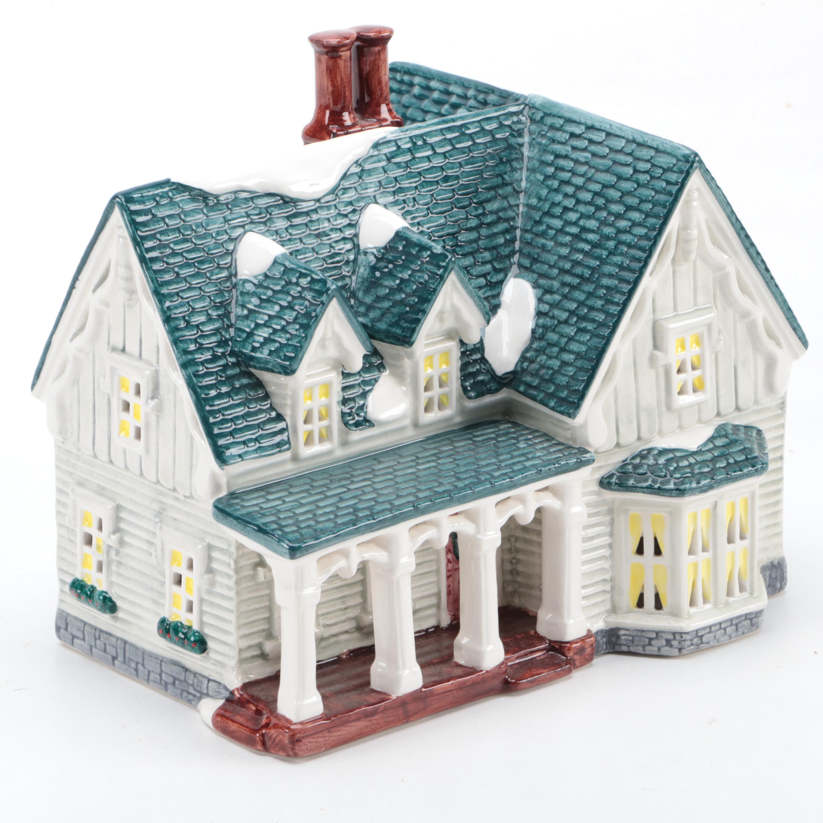 Ceramic Illuminated Christmas Village Buildings