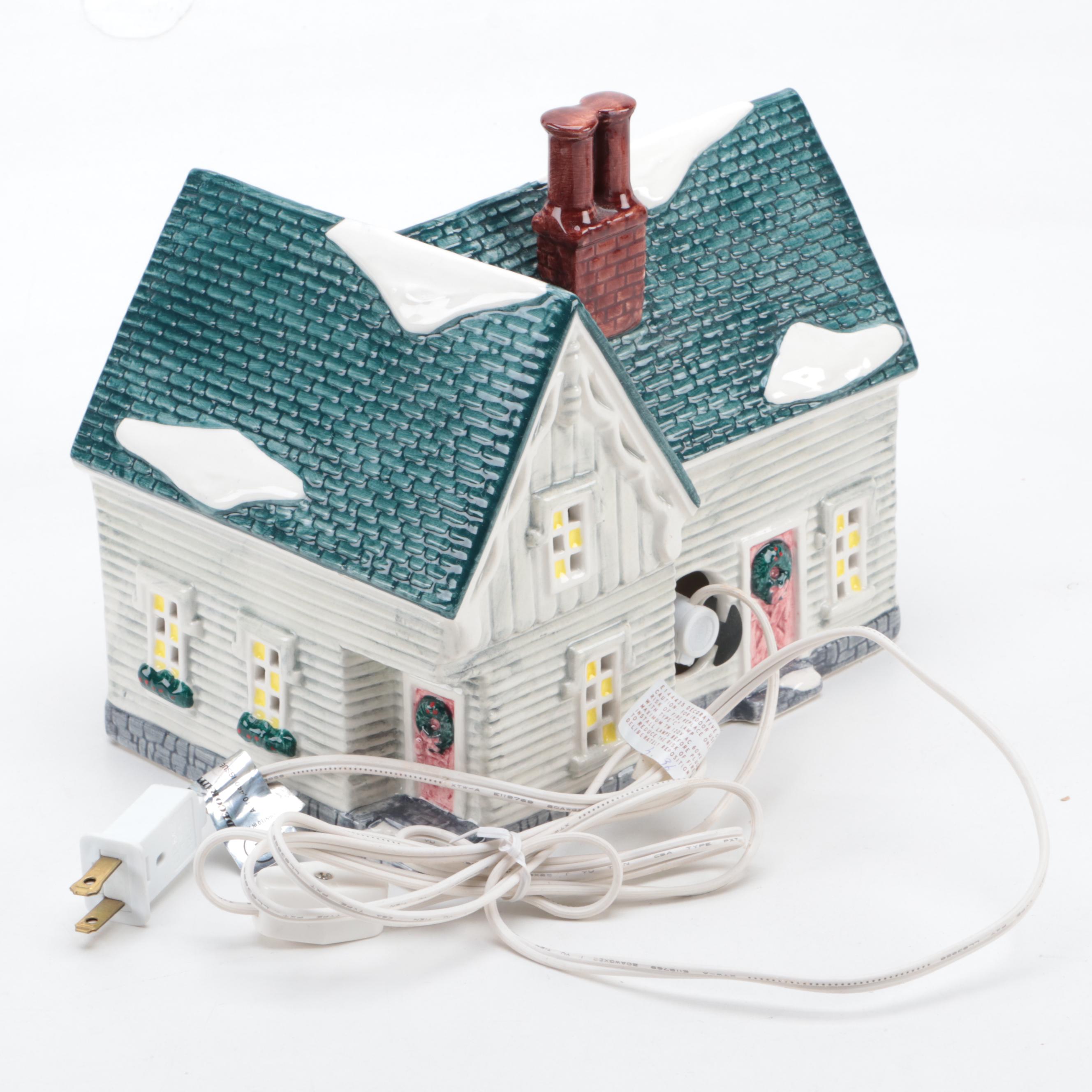 Ceramic Illuminated Christmas Village Buildings