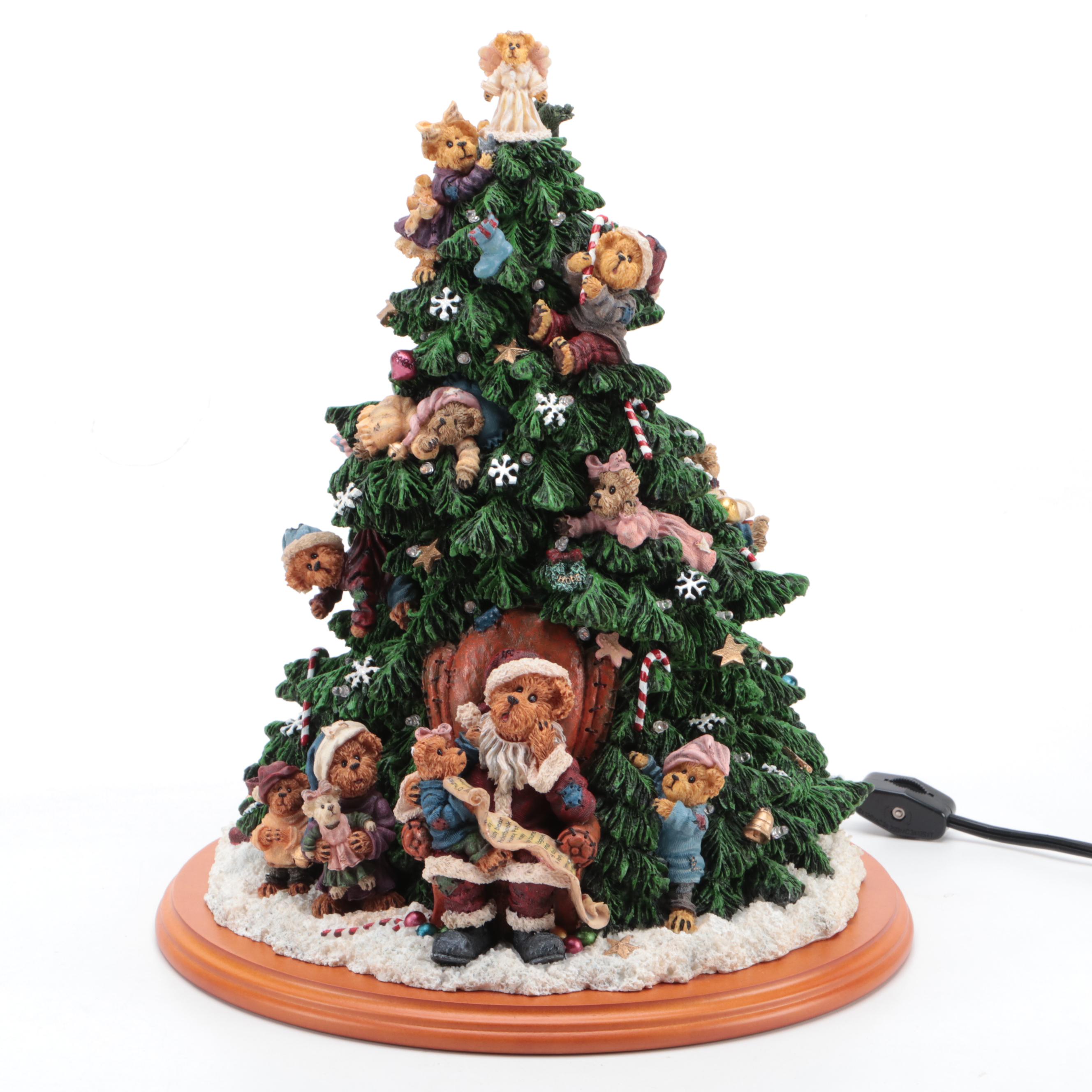 Boyds Bears Resin Light Up Christmas Tree Figurine