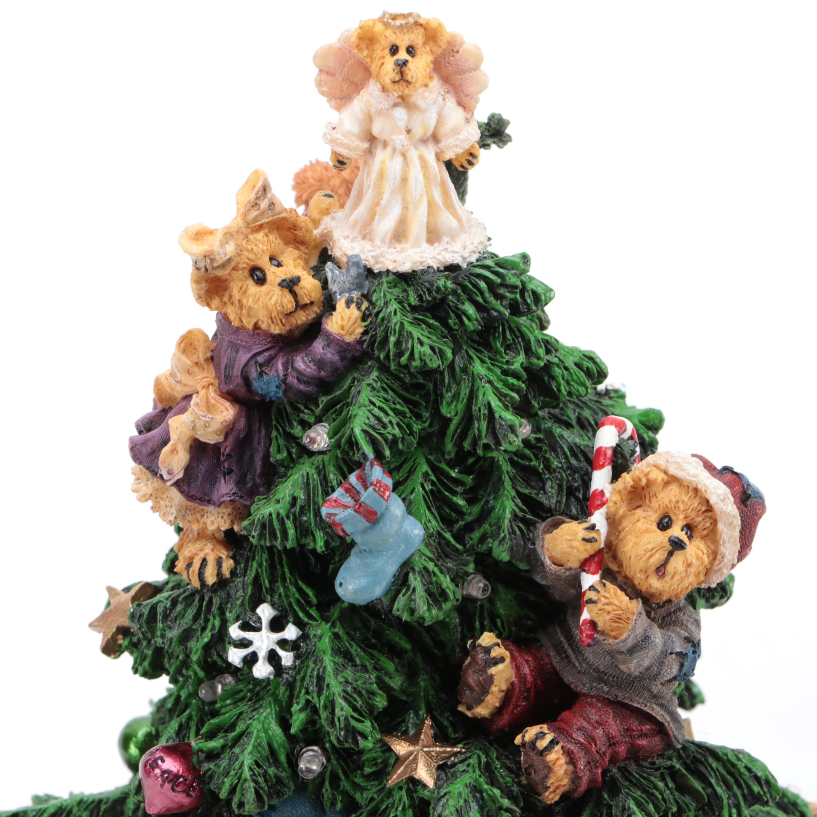 Boyds Bears Resin Light Up Christmas Tree Figurine