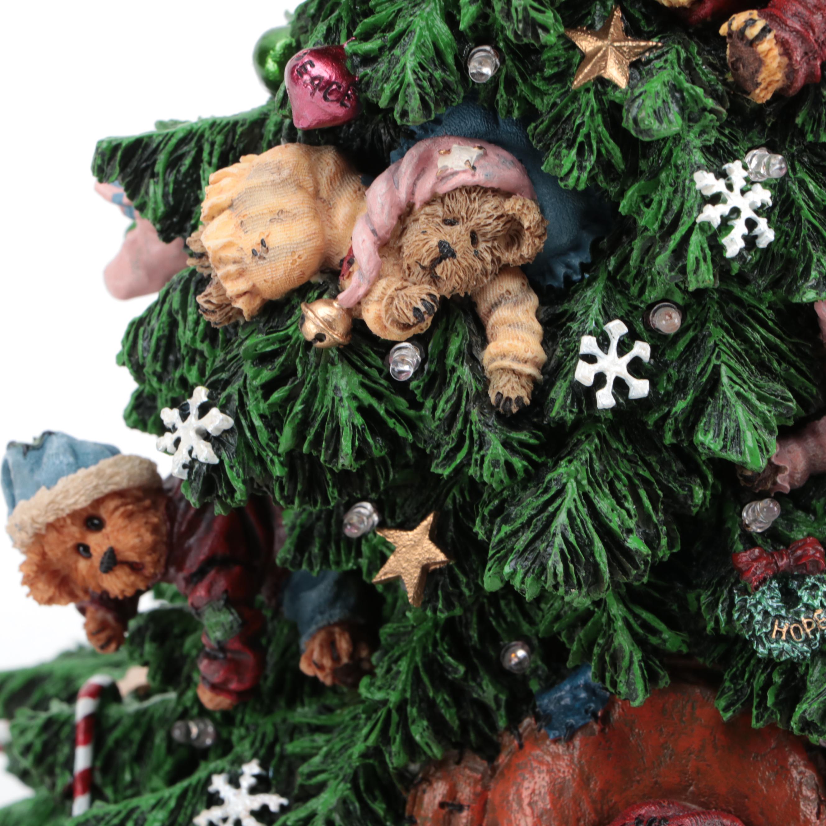 Boyds Bears Resin Light Up Christmas Tree Figurine