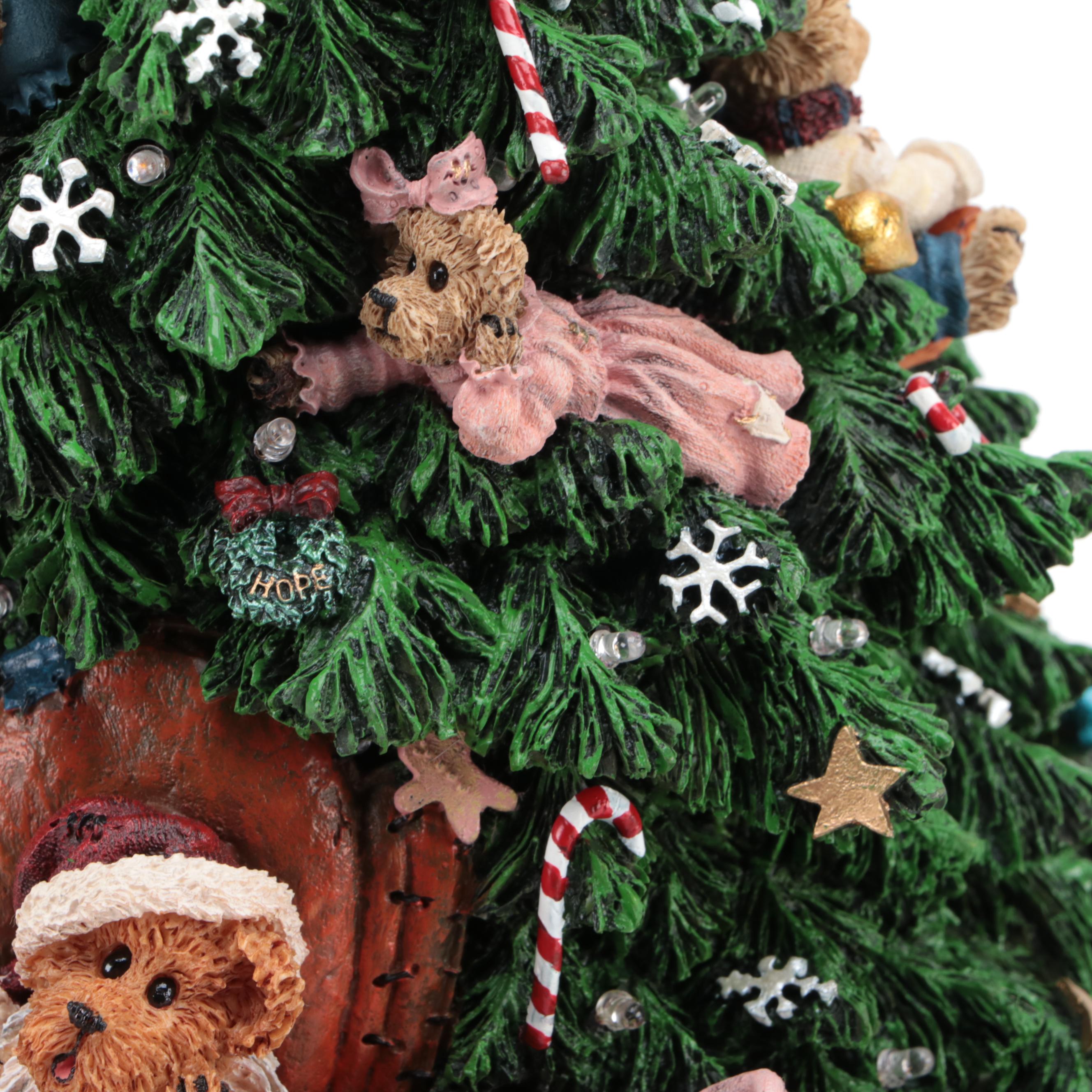 Boyds Bears Resin Light Up Christmas Tree Figurine