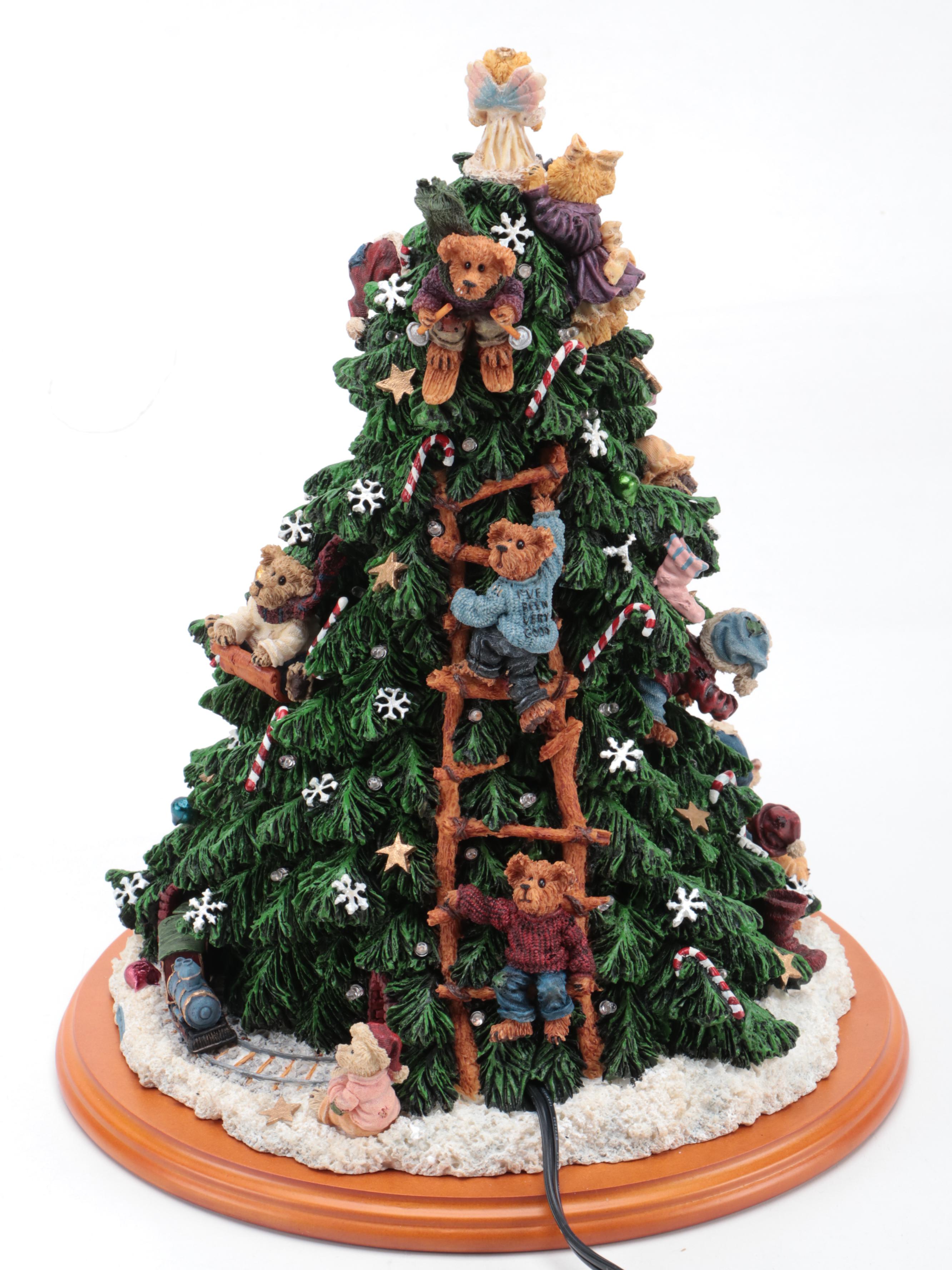 Boyds Bears Resin Light Up Christmas Tree Figurine